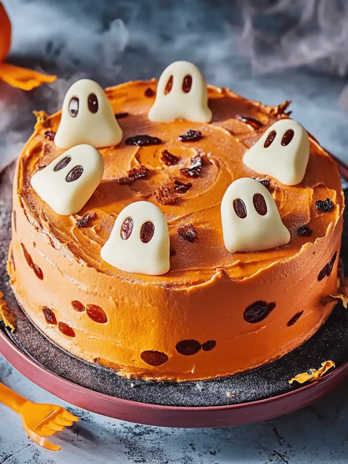 Spiced pumpkin Halloween cake