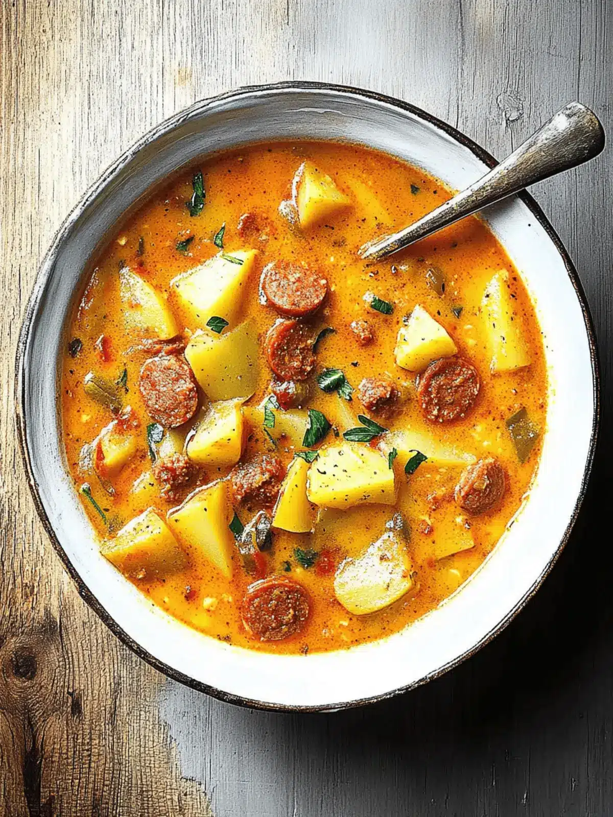 Spanish Potato Soup with Chorizo