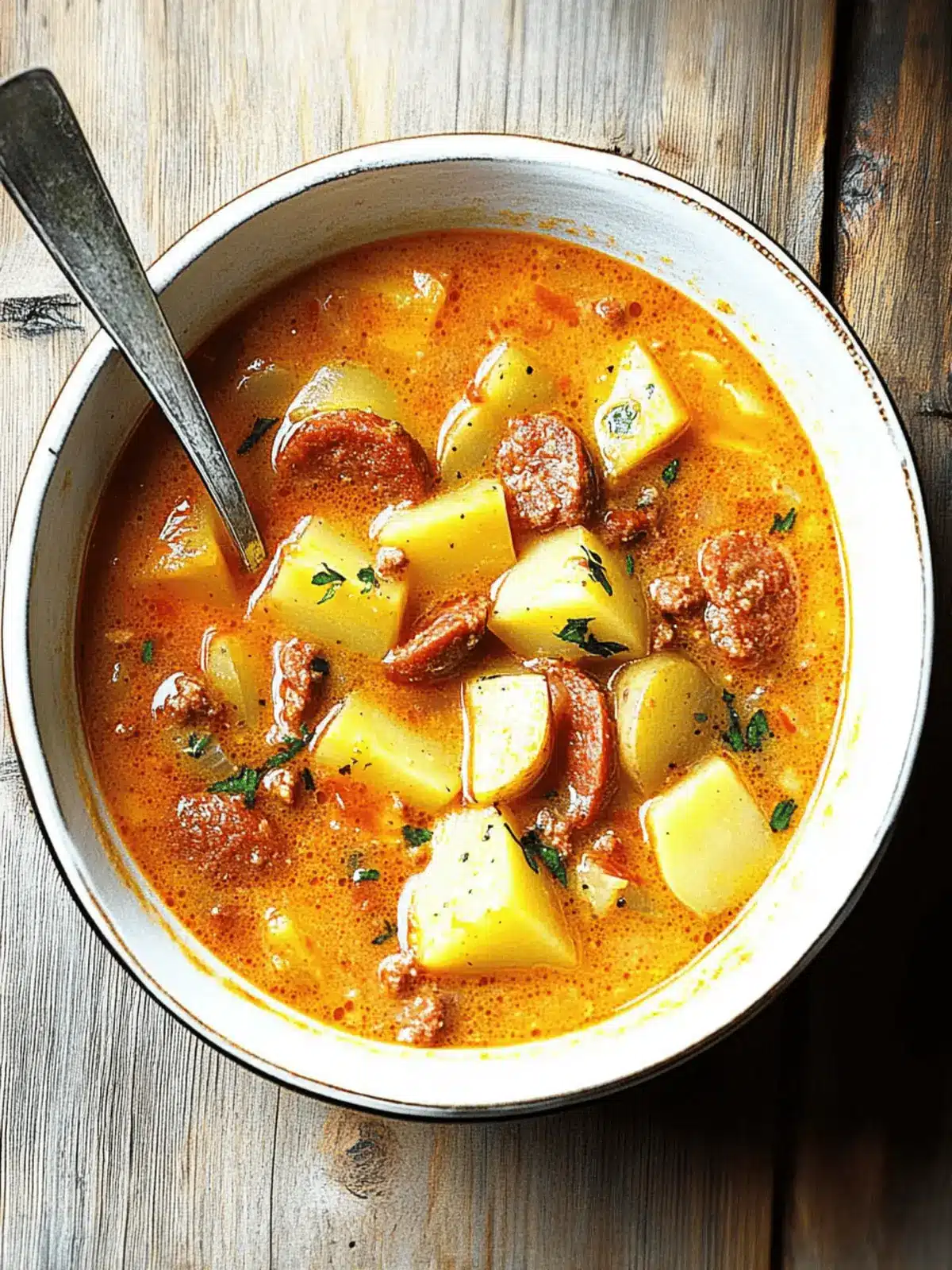 Spanish Potato Soup with Chorizo