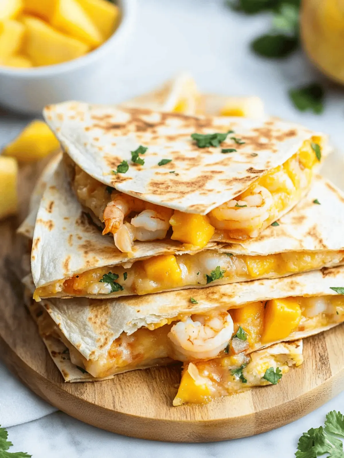 Mango & Shrimp Quesadillas