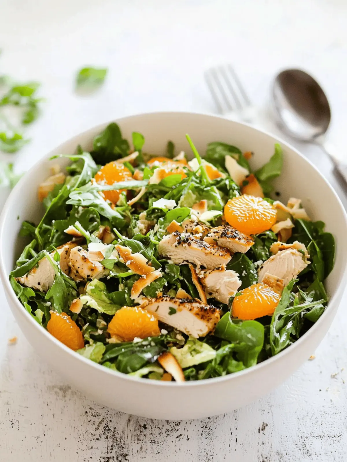 Paleo & Whole30 Mandarin Chicken Salad with Coconut Chips