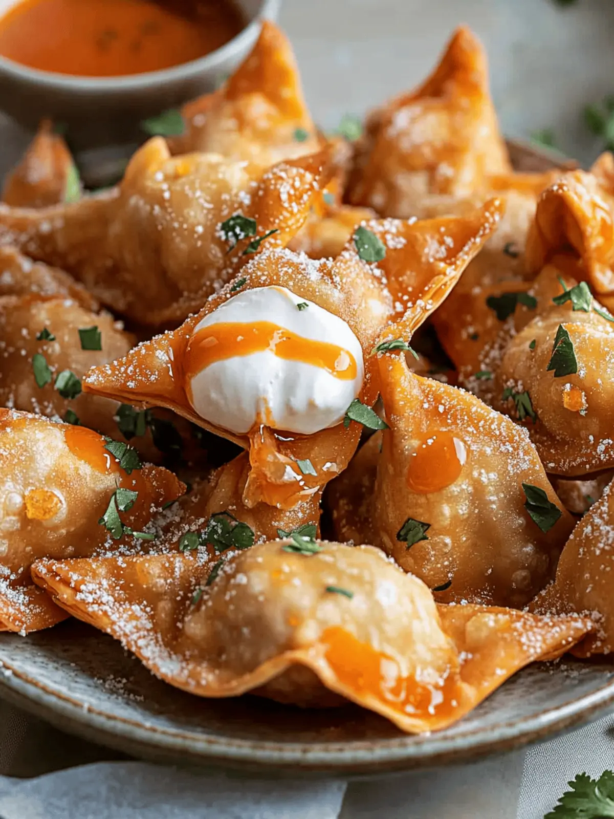 Air Fryer Buffalo Chicken Wontons