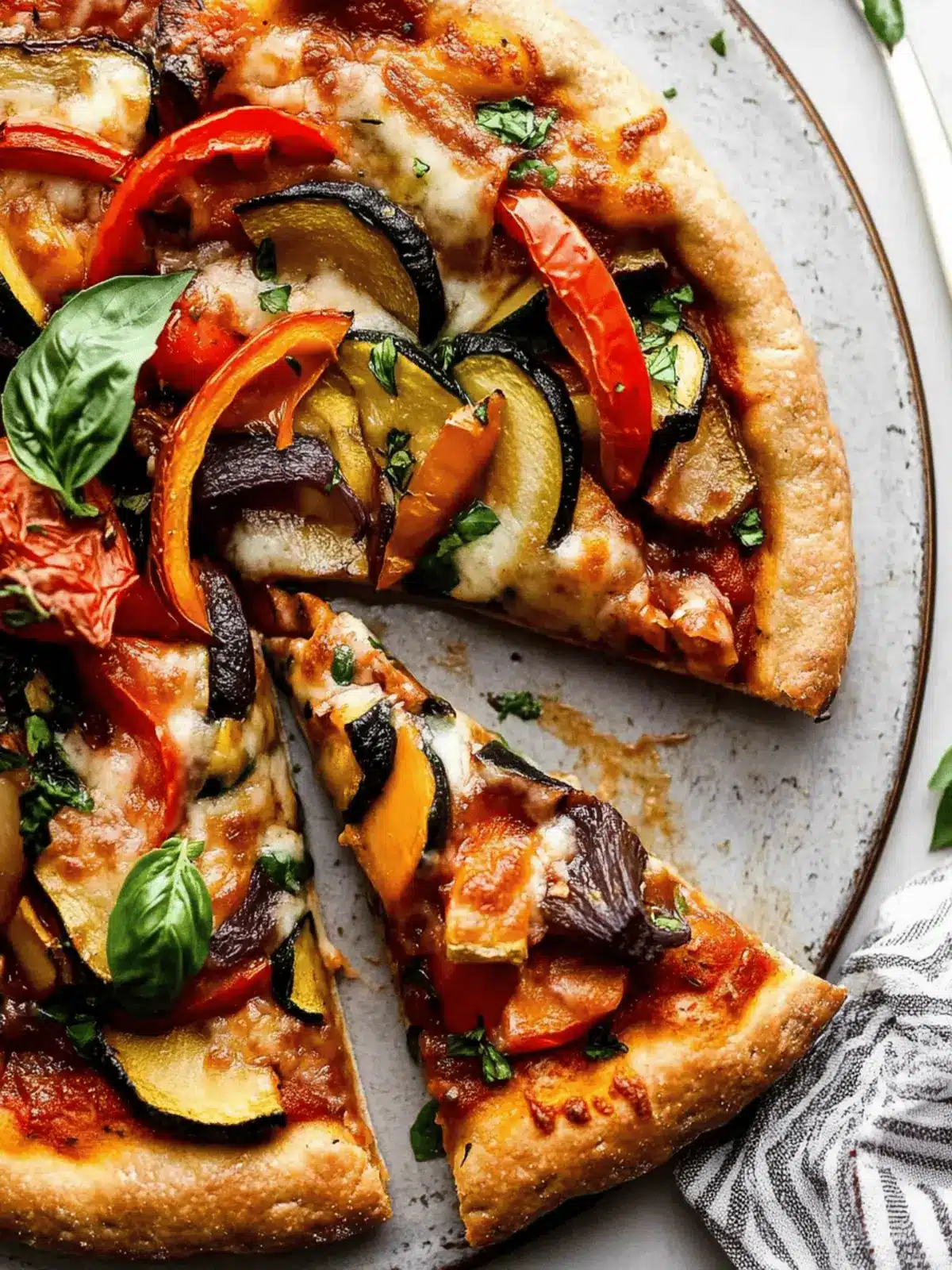 Roasted Vegetable Whole Wheat Pizza