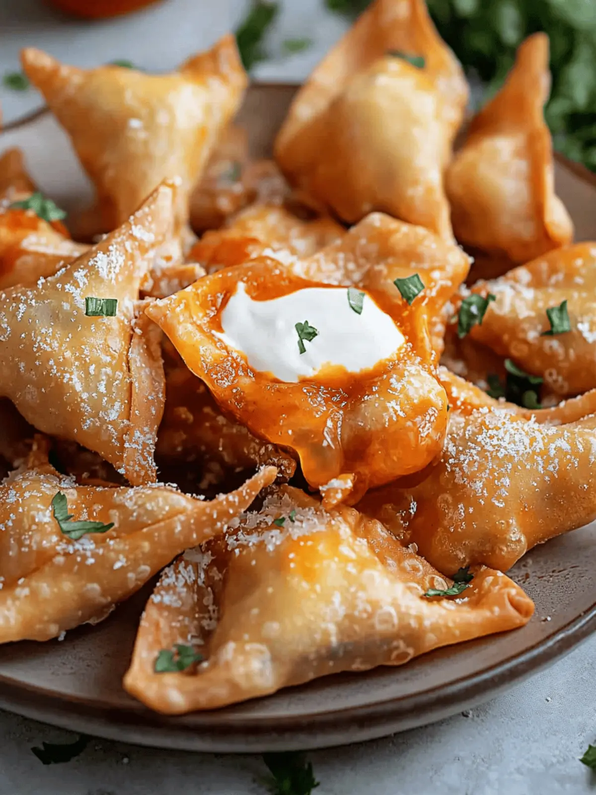 Air Fryer Buffalo Chicken Wontons