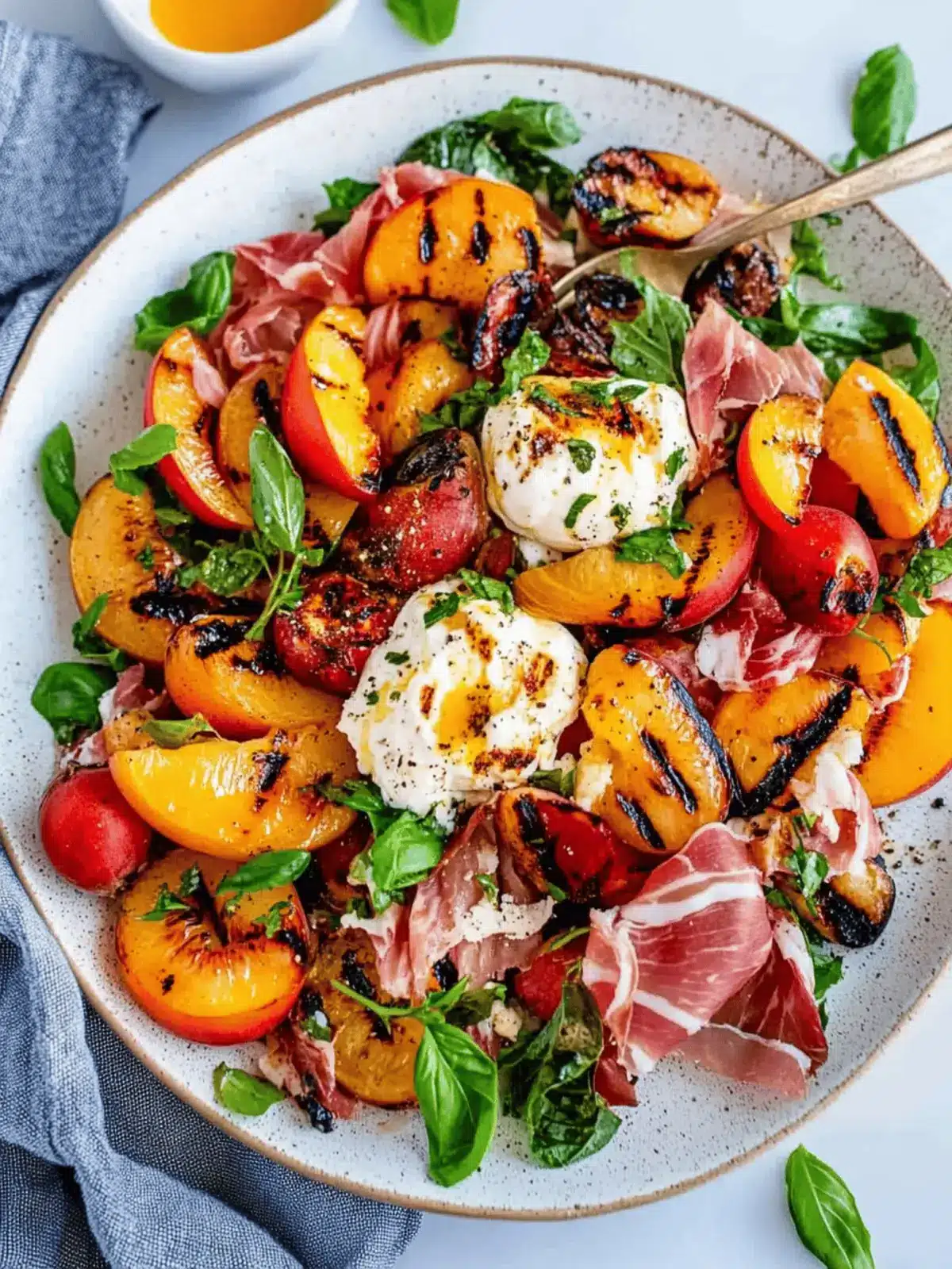 Grilled Nectarine Burrata Prosciutto Salad