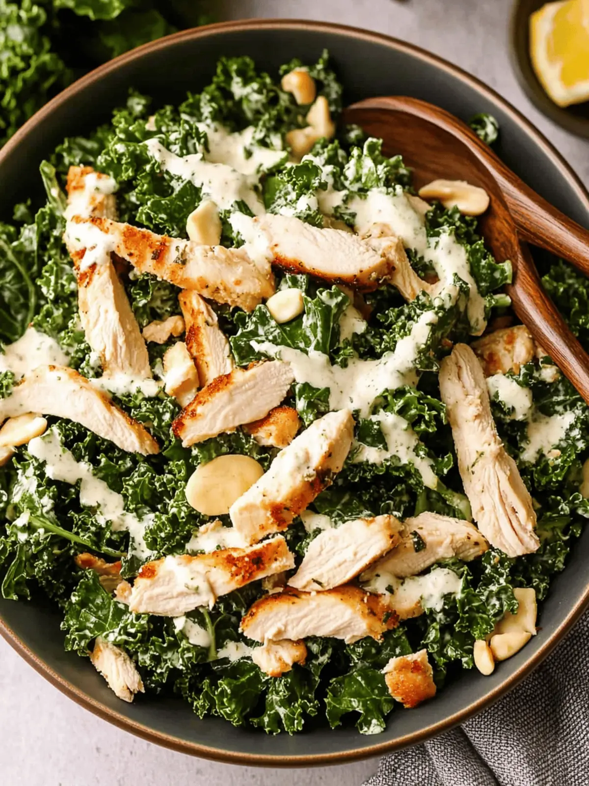 Kale Chicken Caesar Salad