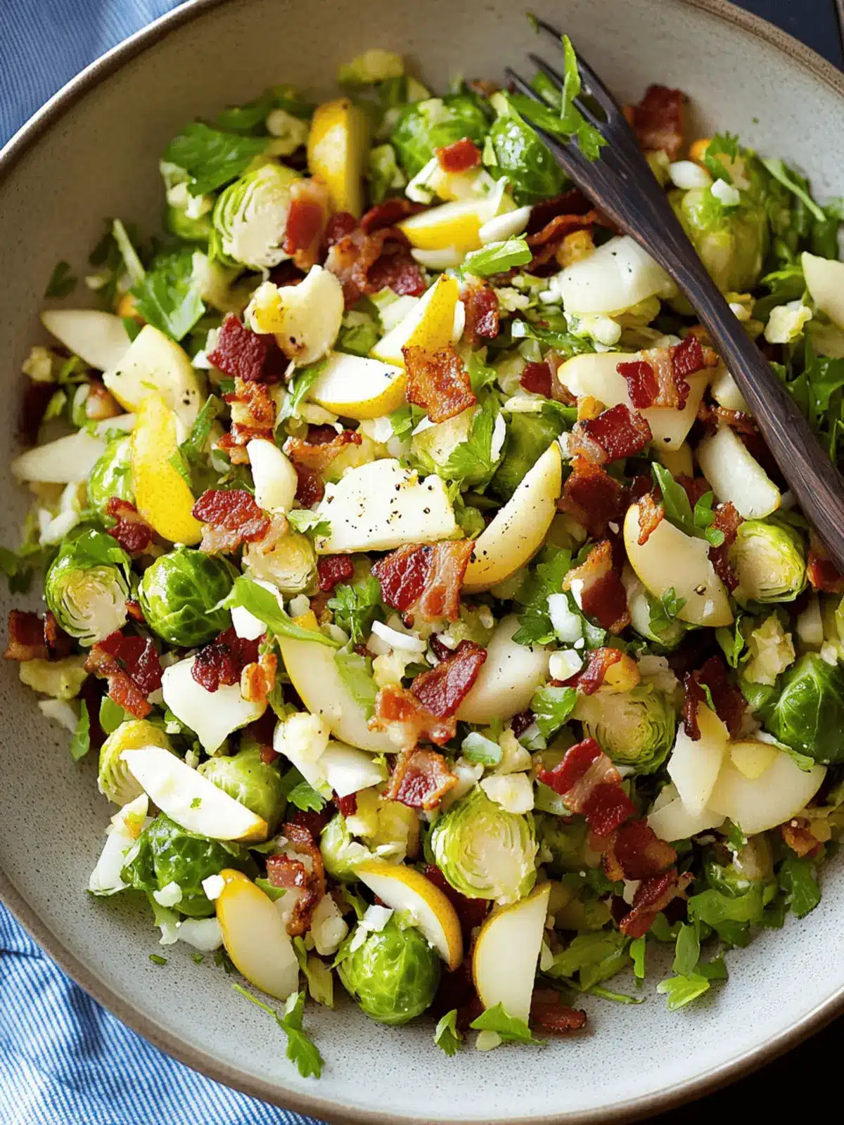 Pear Bacon and Brussels Sprout Salad