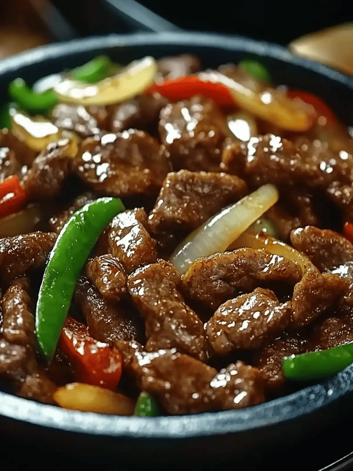 Sizzling Chinese Pepper Steak with Onions