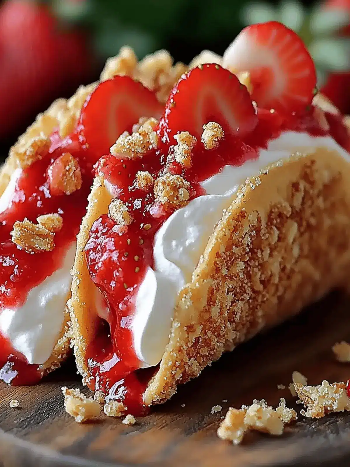 Strawberry Crunch Cheesecake Tacos