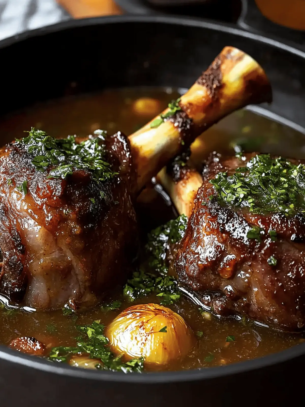 Indulgent Slow-Cooked Lamb Shanks with Herby Gravy Bliss