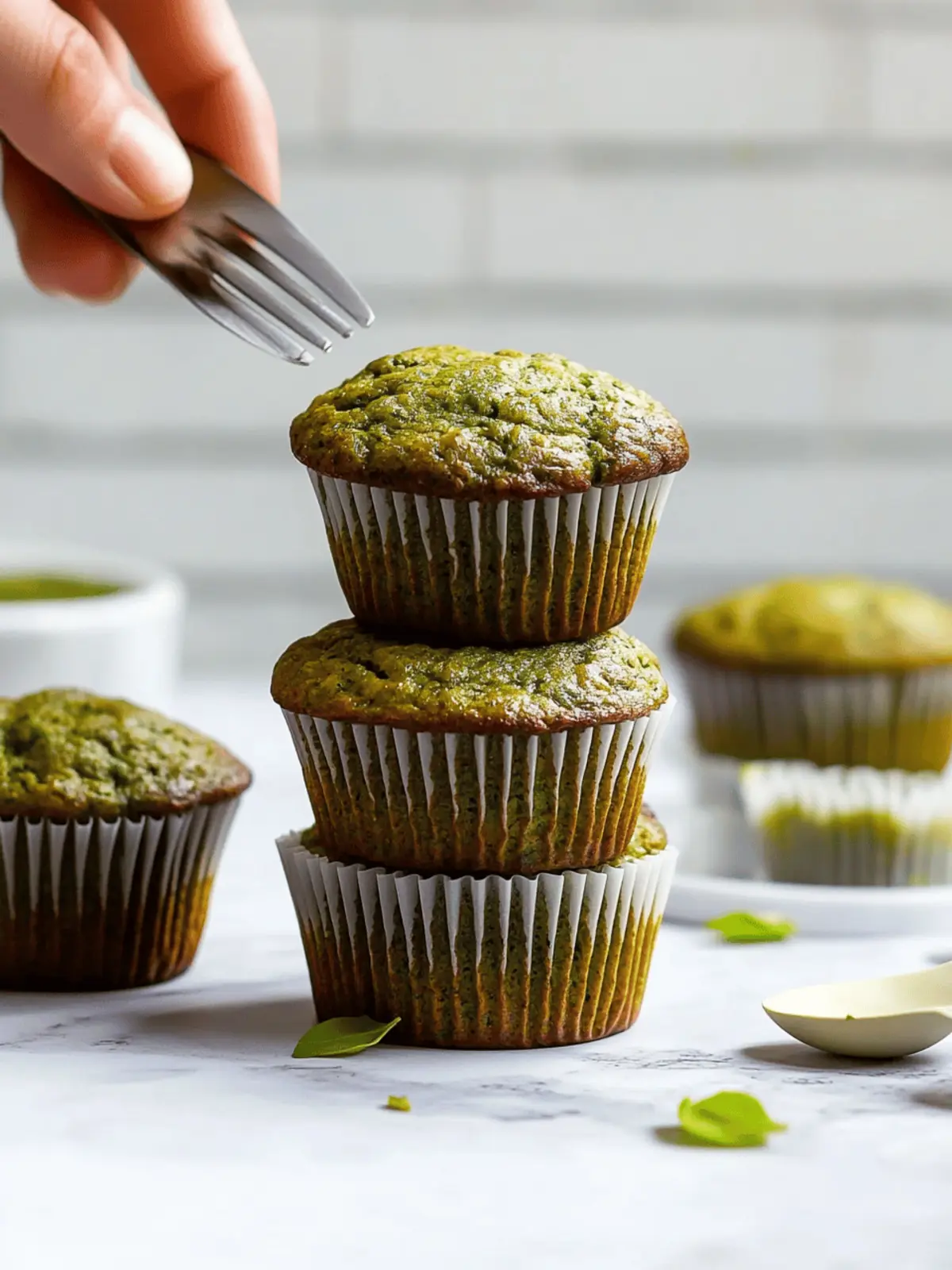 Zucchini Matcha Muffins