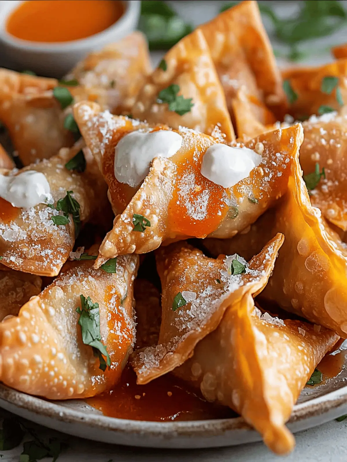 Air Fryer Buffalo Chicken Wontons