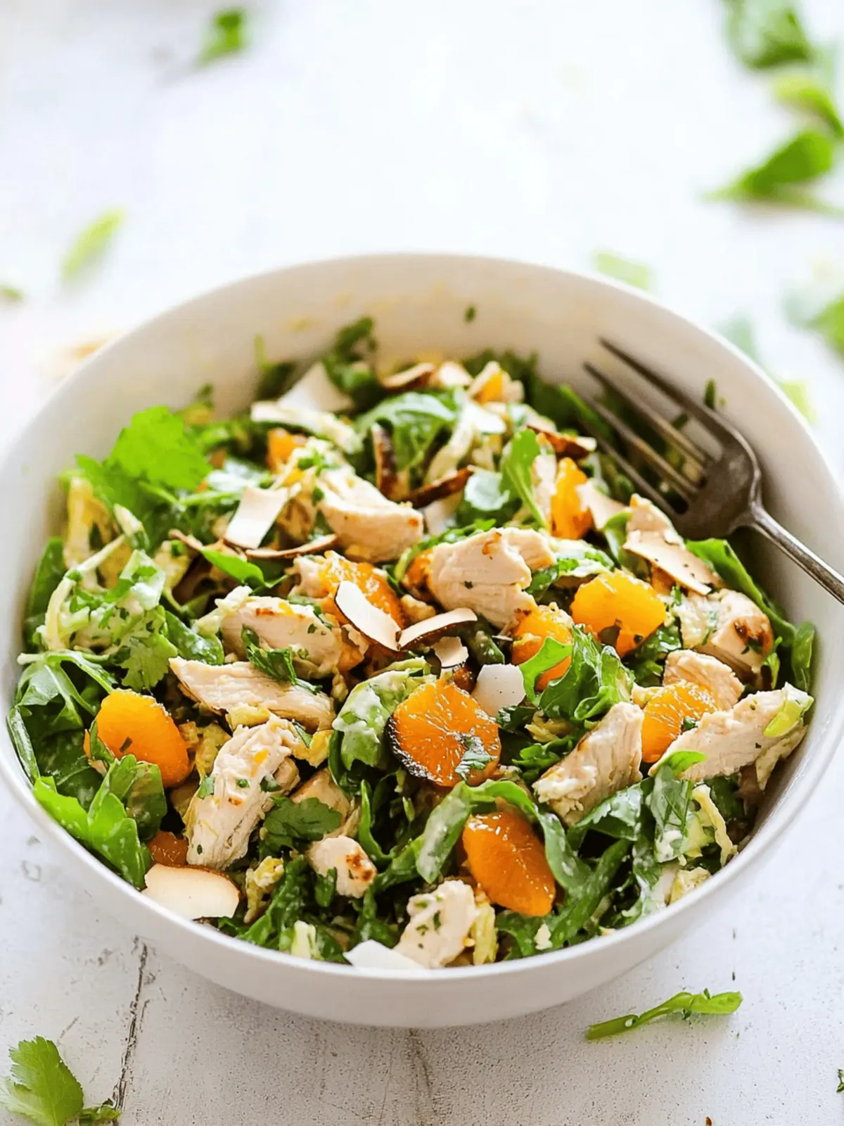 Paleo & Whole30 Mandarin Chicken Salad with Coconut Chips