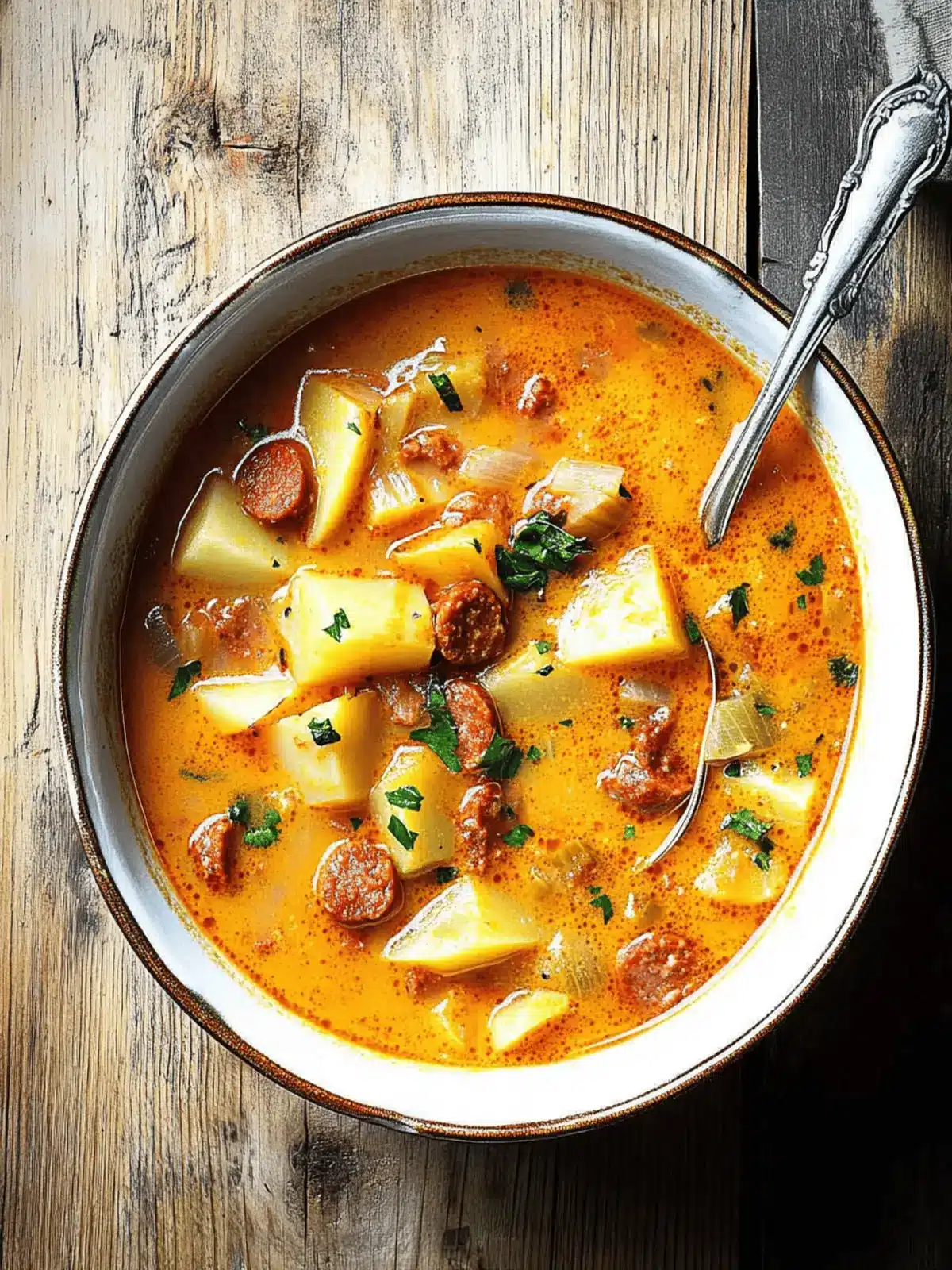 Spanish Potato Soup with Chorizo