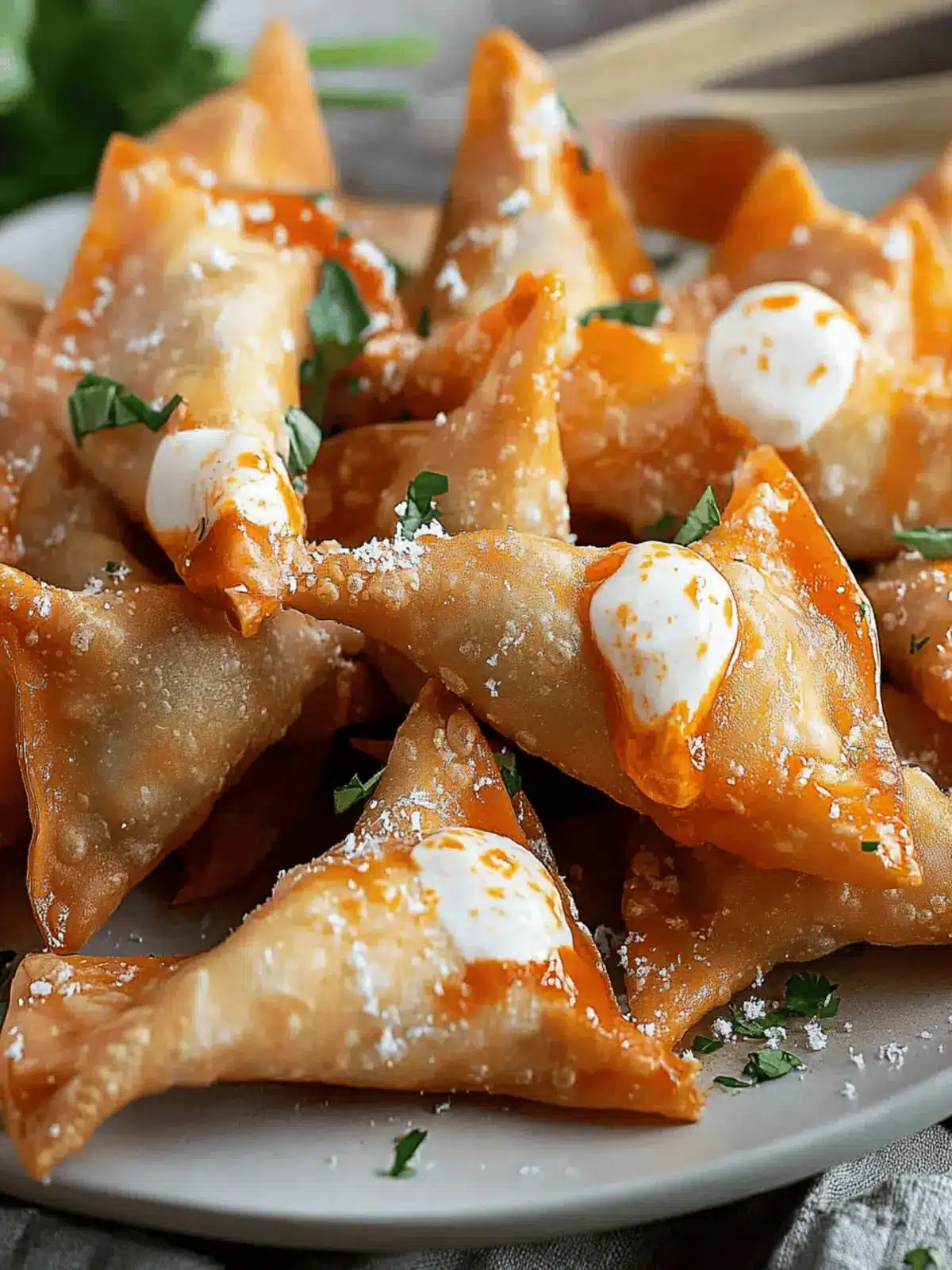 Air Fryer Buffalo Chicken Wontons