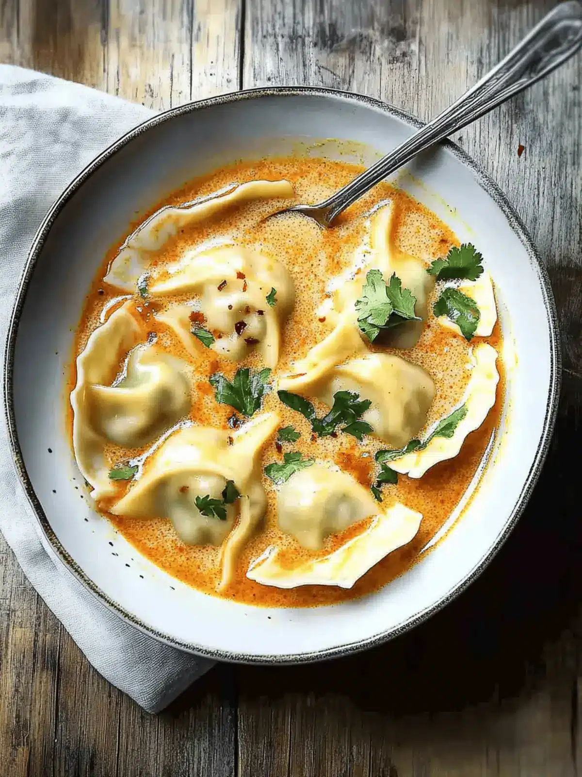 Thai Coconut Curry Dumpling Soup