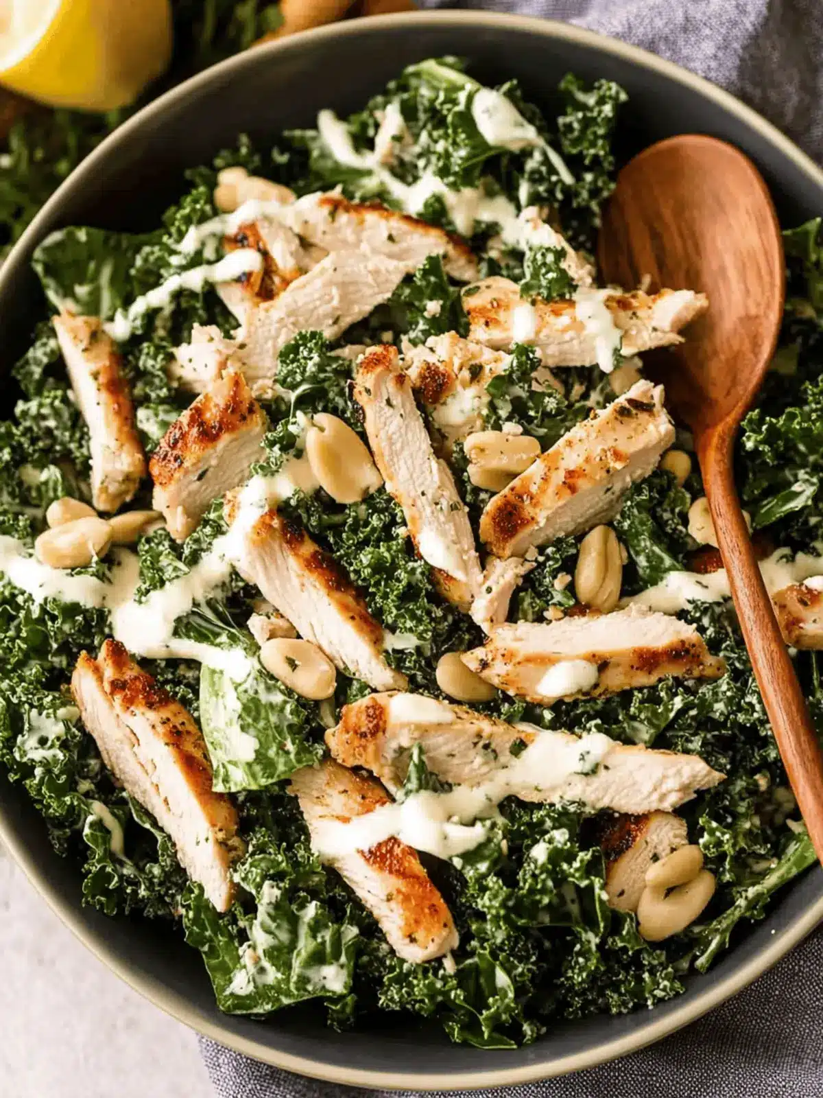 Kale Chicken Caesar Salad