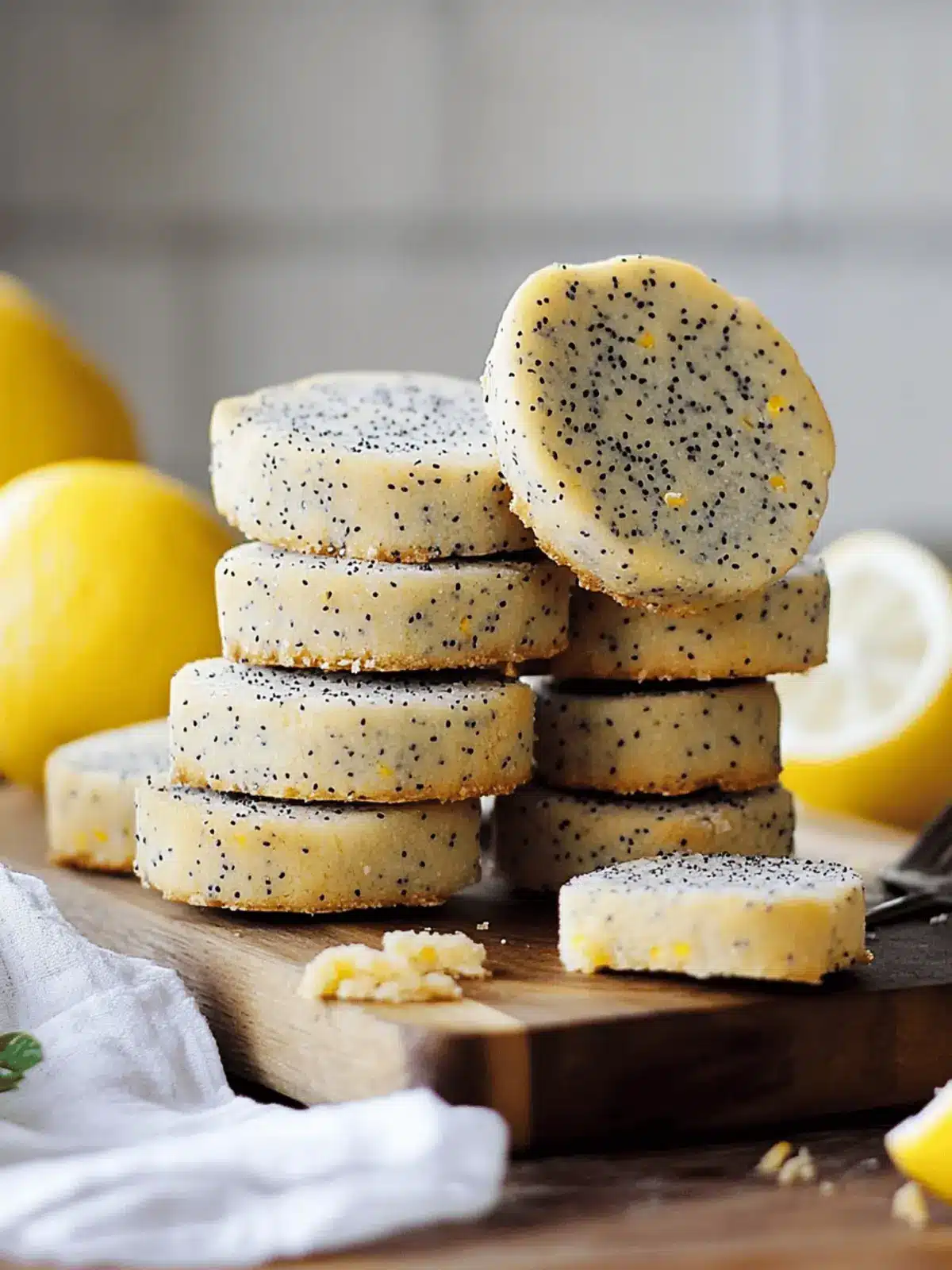 Lemon Poppy Seed Shortbread Cookies
