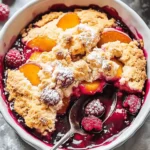 Easy Peach and Raspberry Cobbler