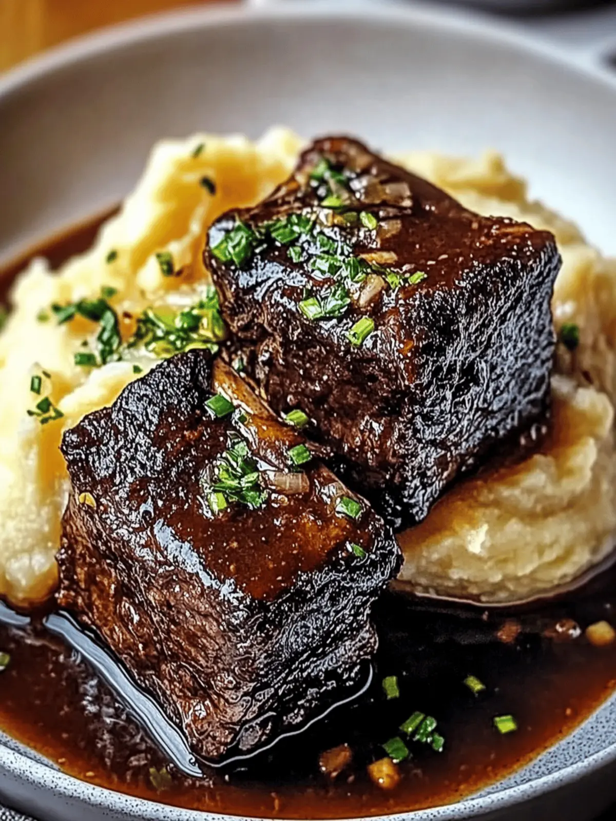 Tender Braised Short Ribs with Garlic Mashed Potatoes