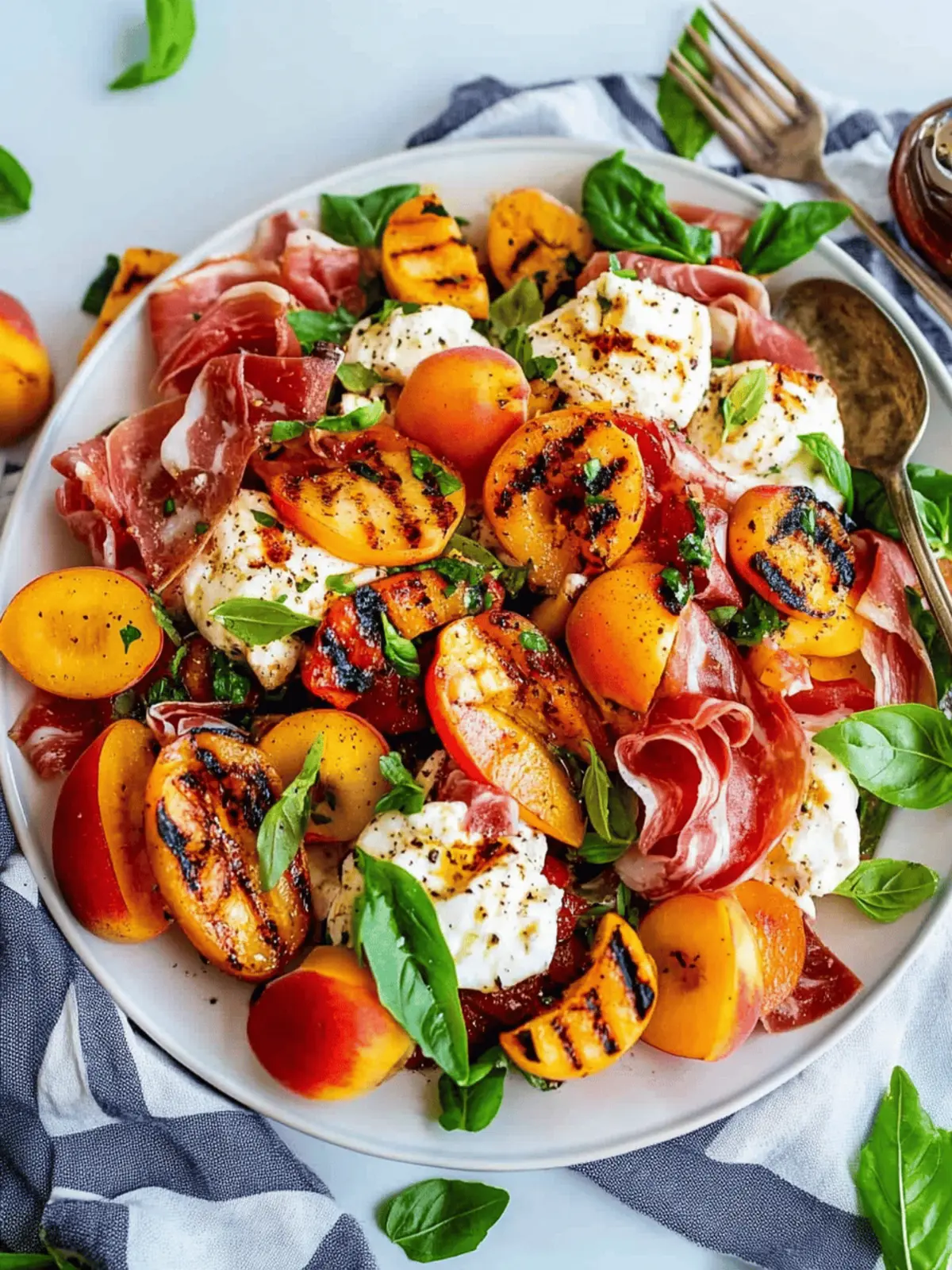 Grilled Nectarine Burrata Prosciutto Salad