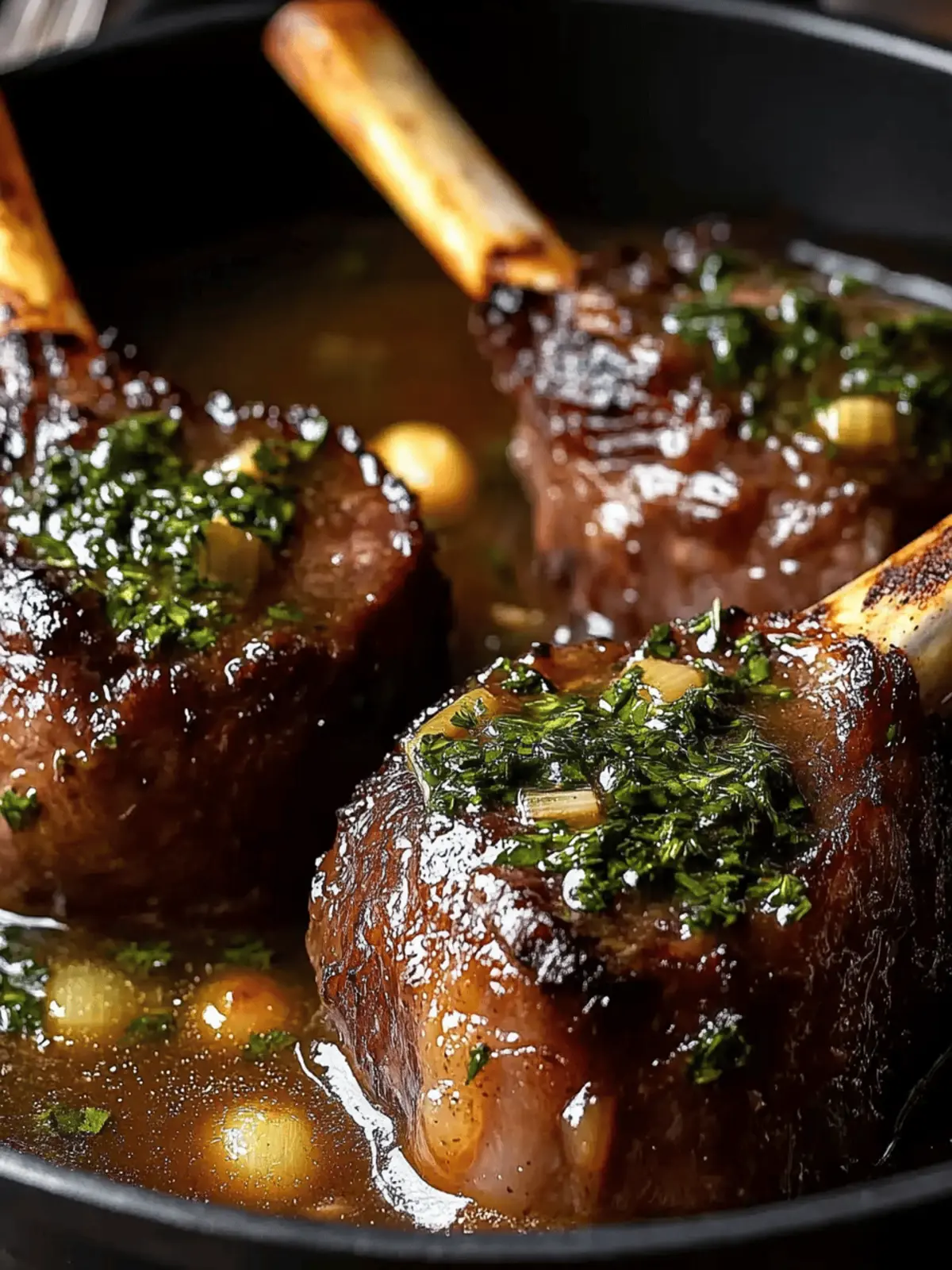 Indulgent Slow-Cooked Lamb Shanks with Herby Gravy Bliss