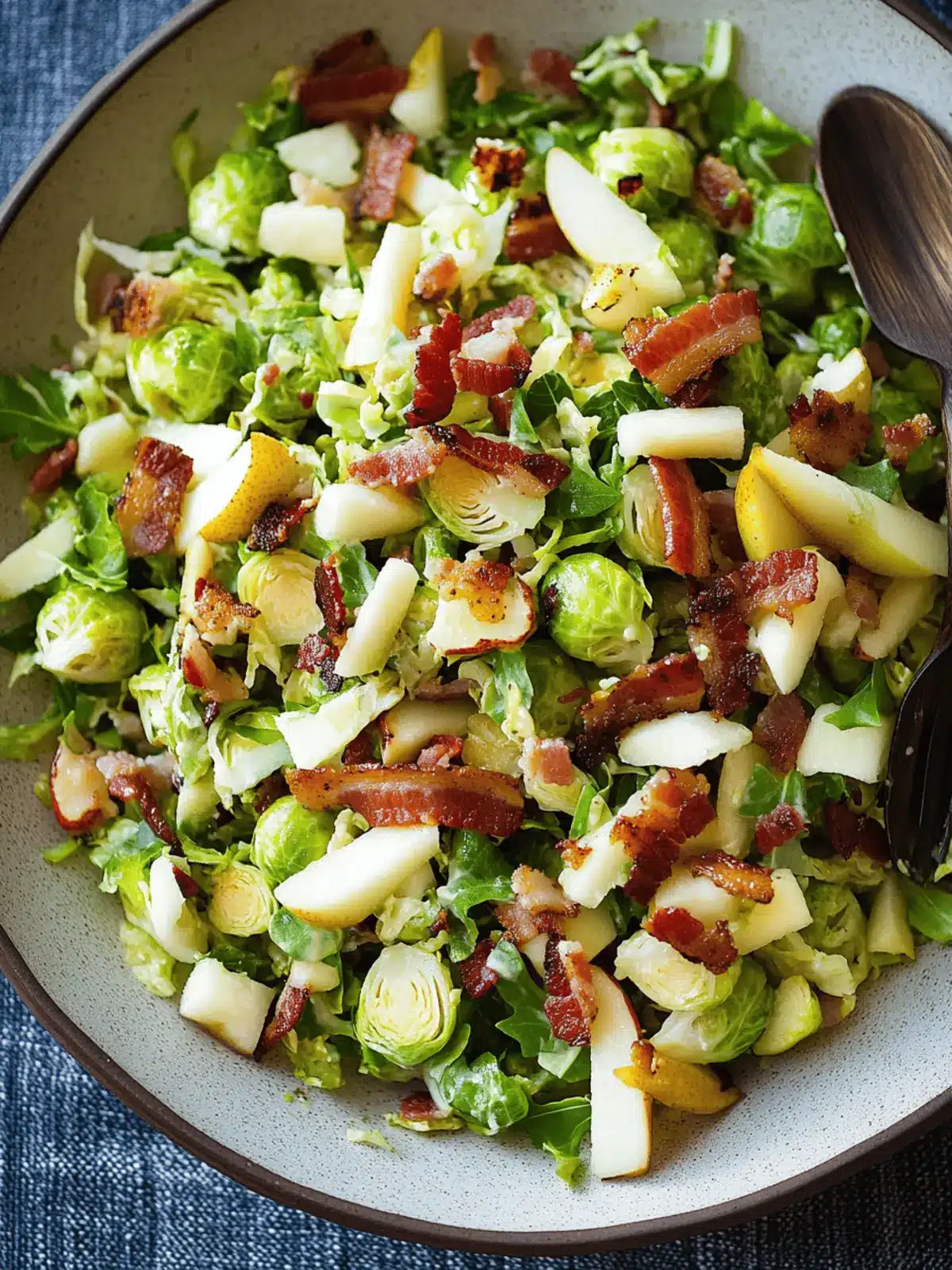 Pear Bacon and Brussels Sprout Salad