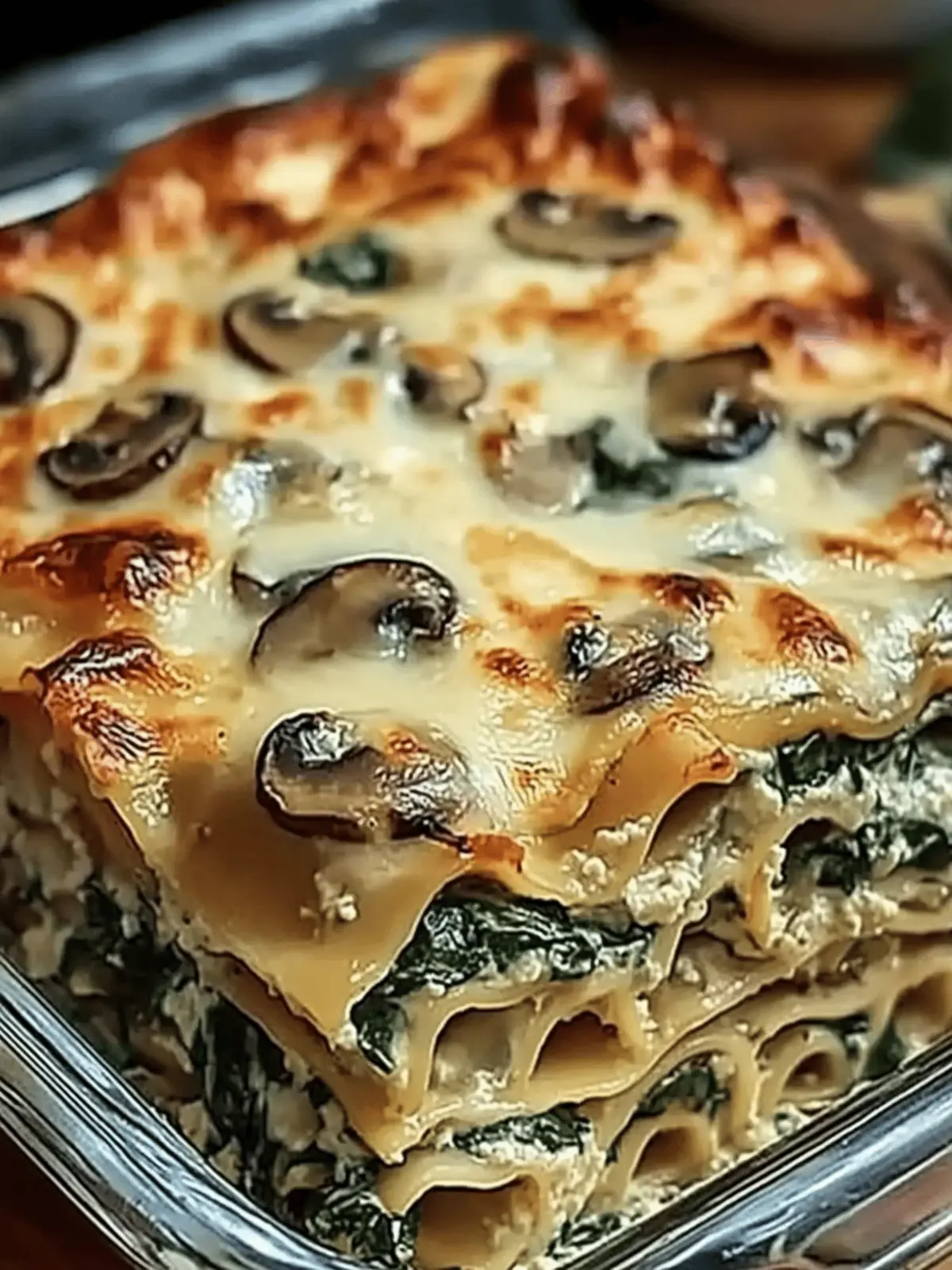 Creamy Spinach Mushroom Lasagna