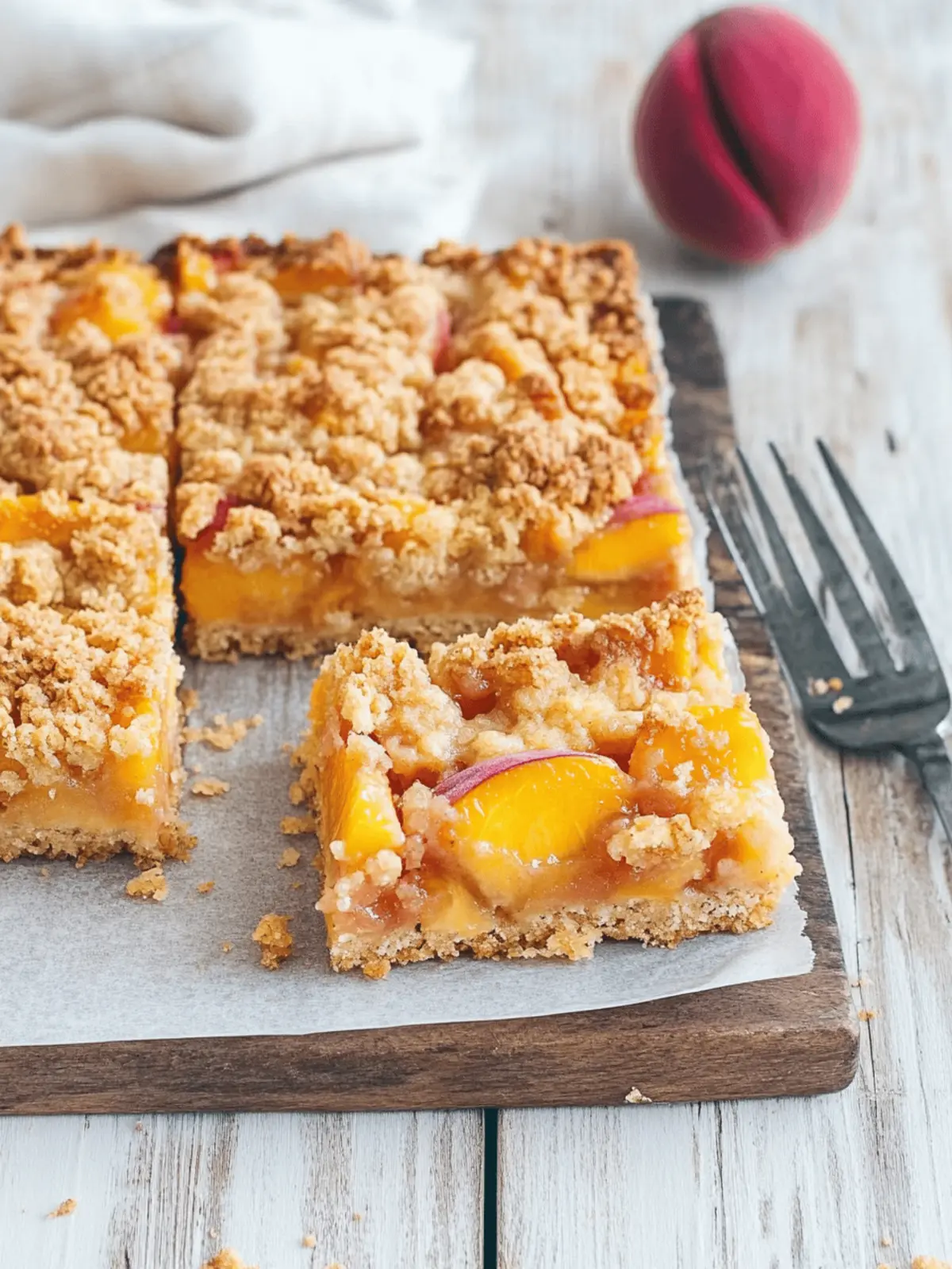 Peaches and Cream Crumble Bars