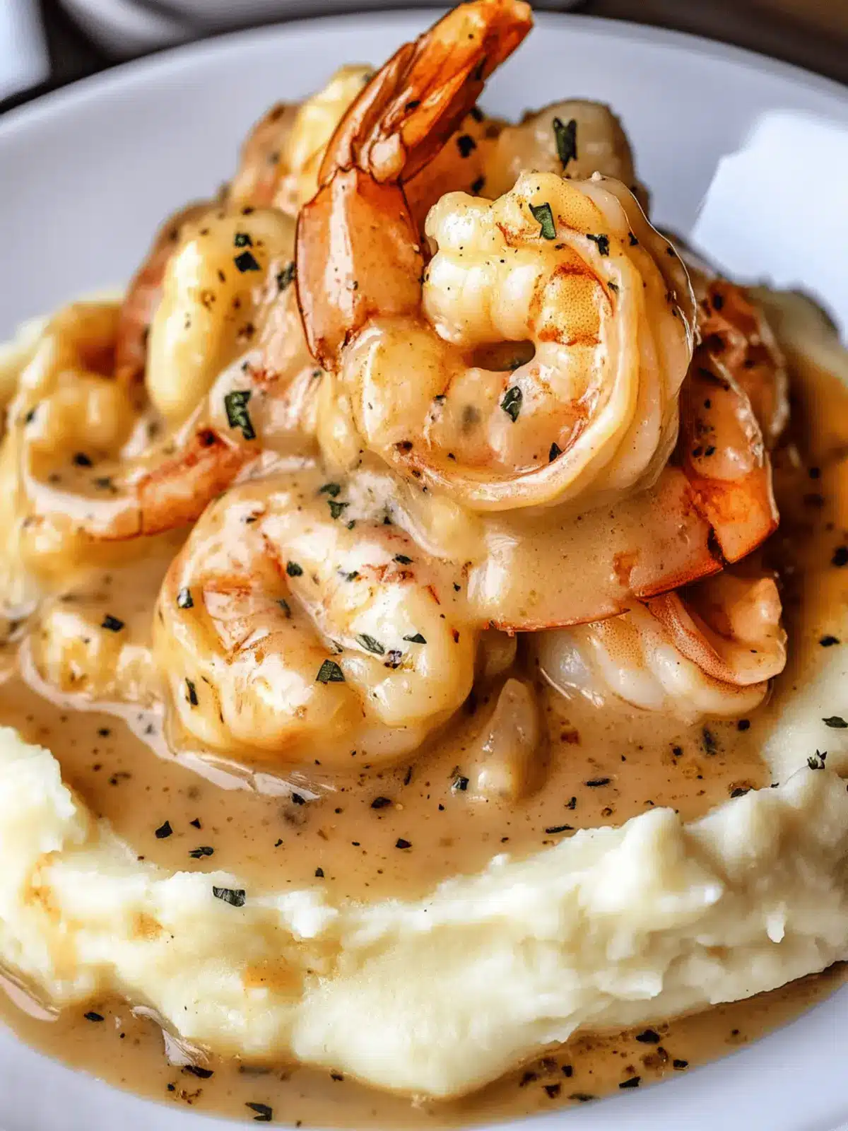 Creamy Garlic Shrimp Over Mashed Potatoes – A Luxurious Comfort Food Classic