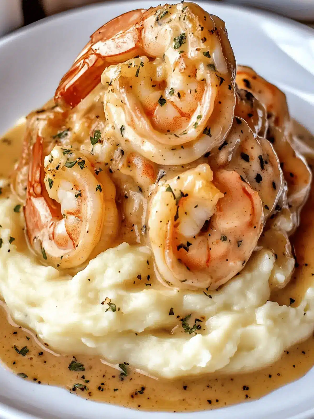 Creamy Garlic Shrimp Over Mashed Potatoes – A Luxurious Comfort Food Classic
