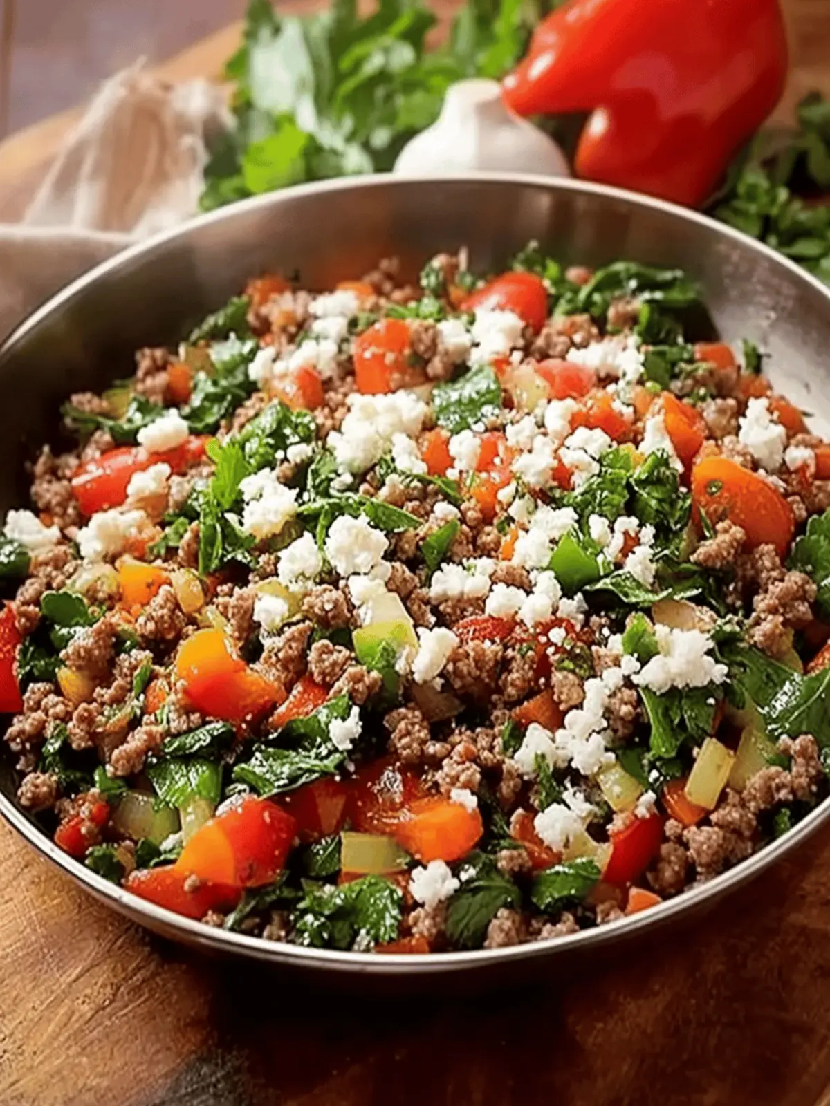 Mediterranean Ground Beef Stir Fry