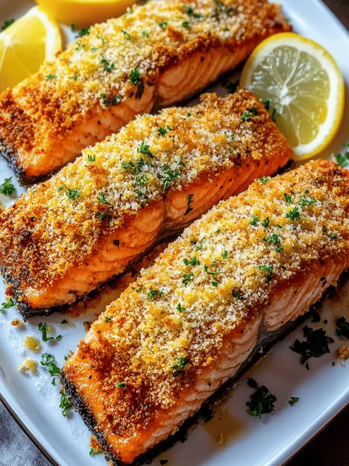 Crispy Parmesan Crusted Baked Salmon