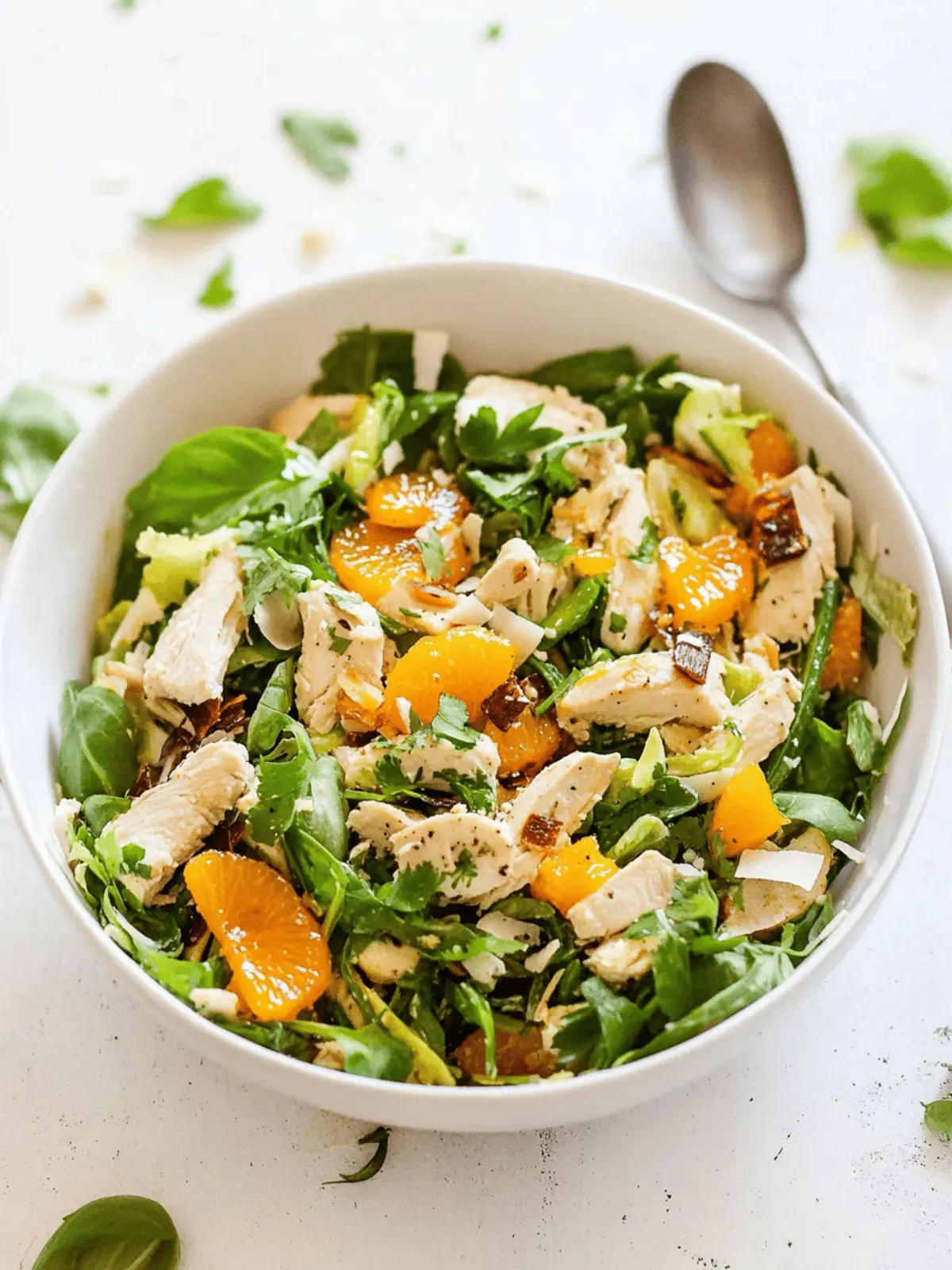 Paleo & Whole30 Mandarin Chicken Salad with Coconut Chips