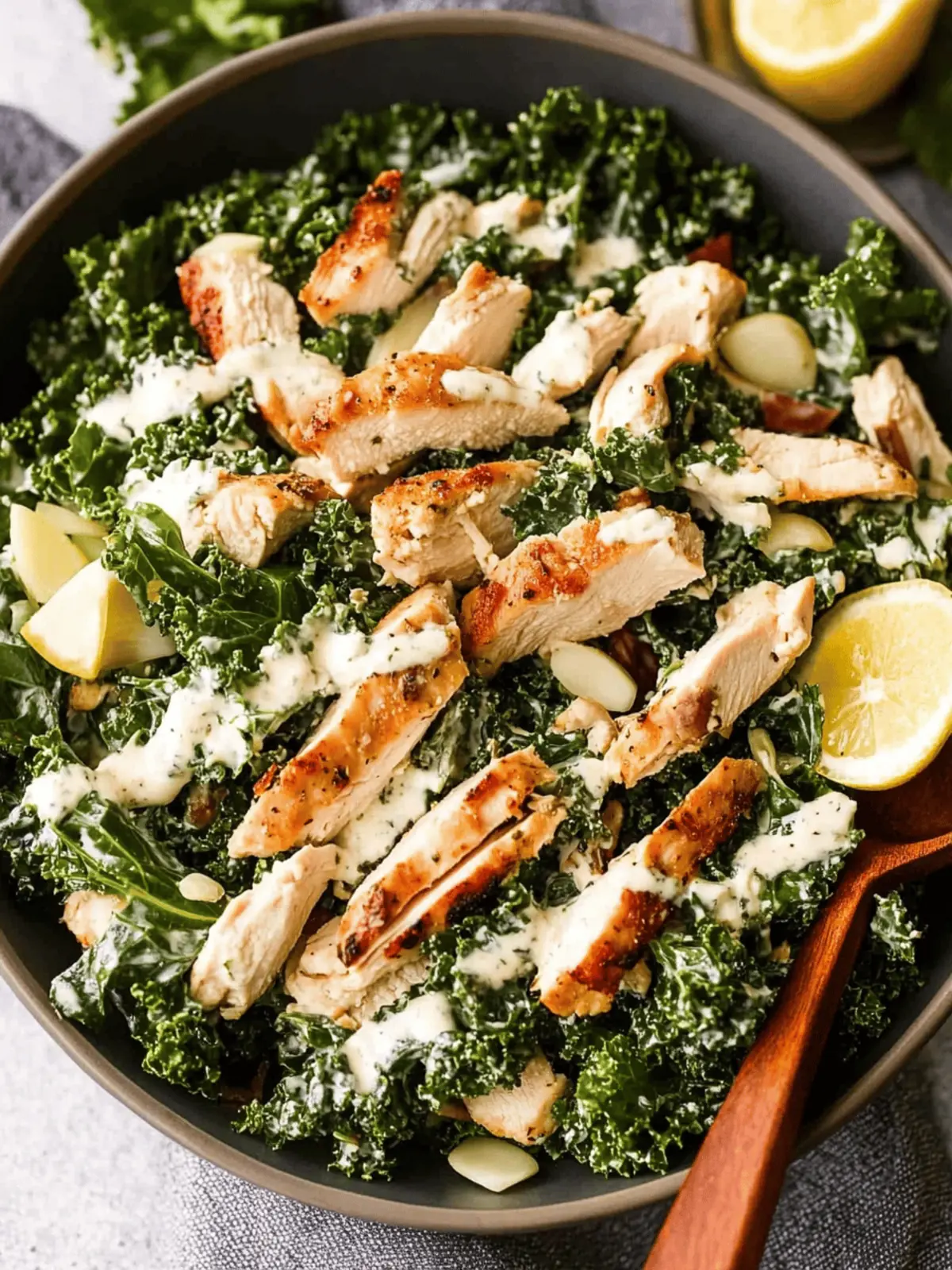 Kale Chicken Caesar Salad