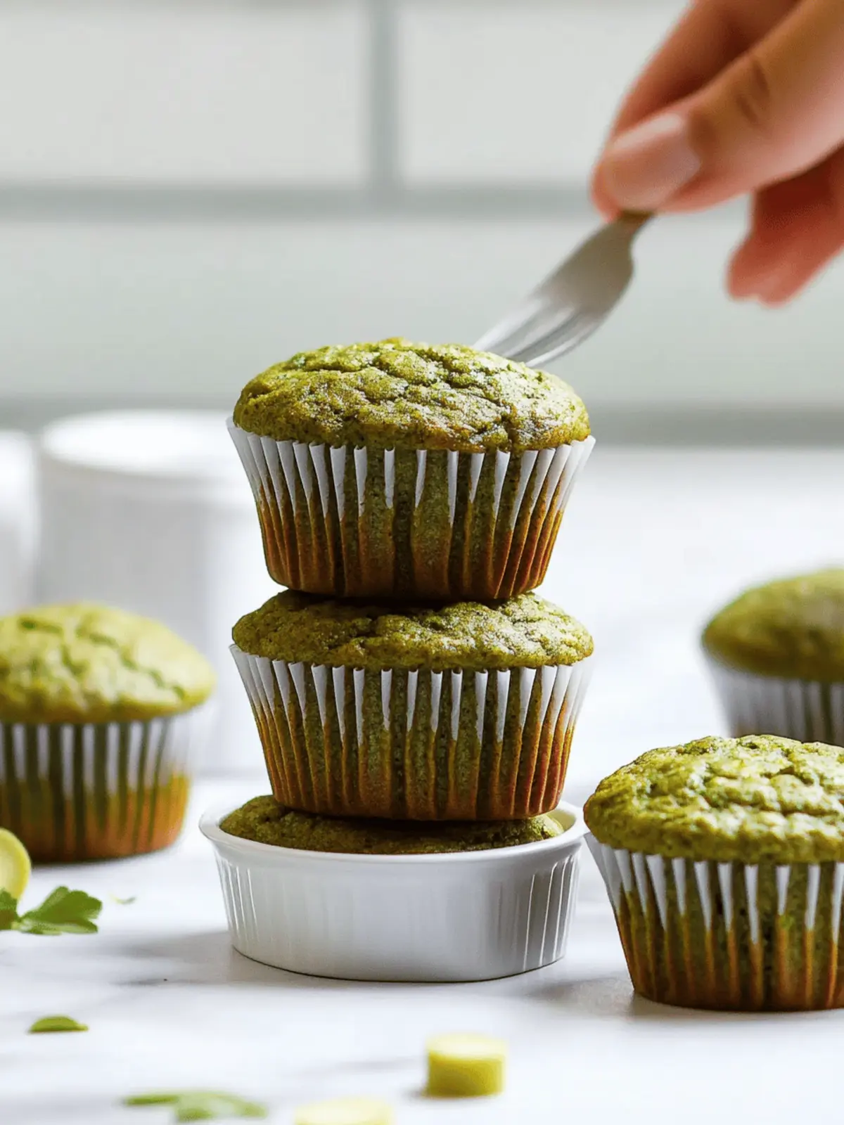 Zucchini Matcha Muffins