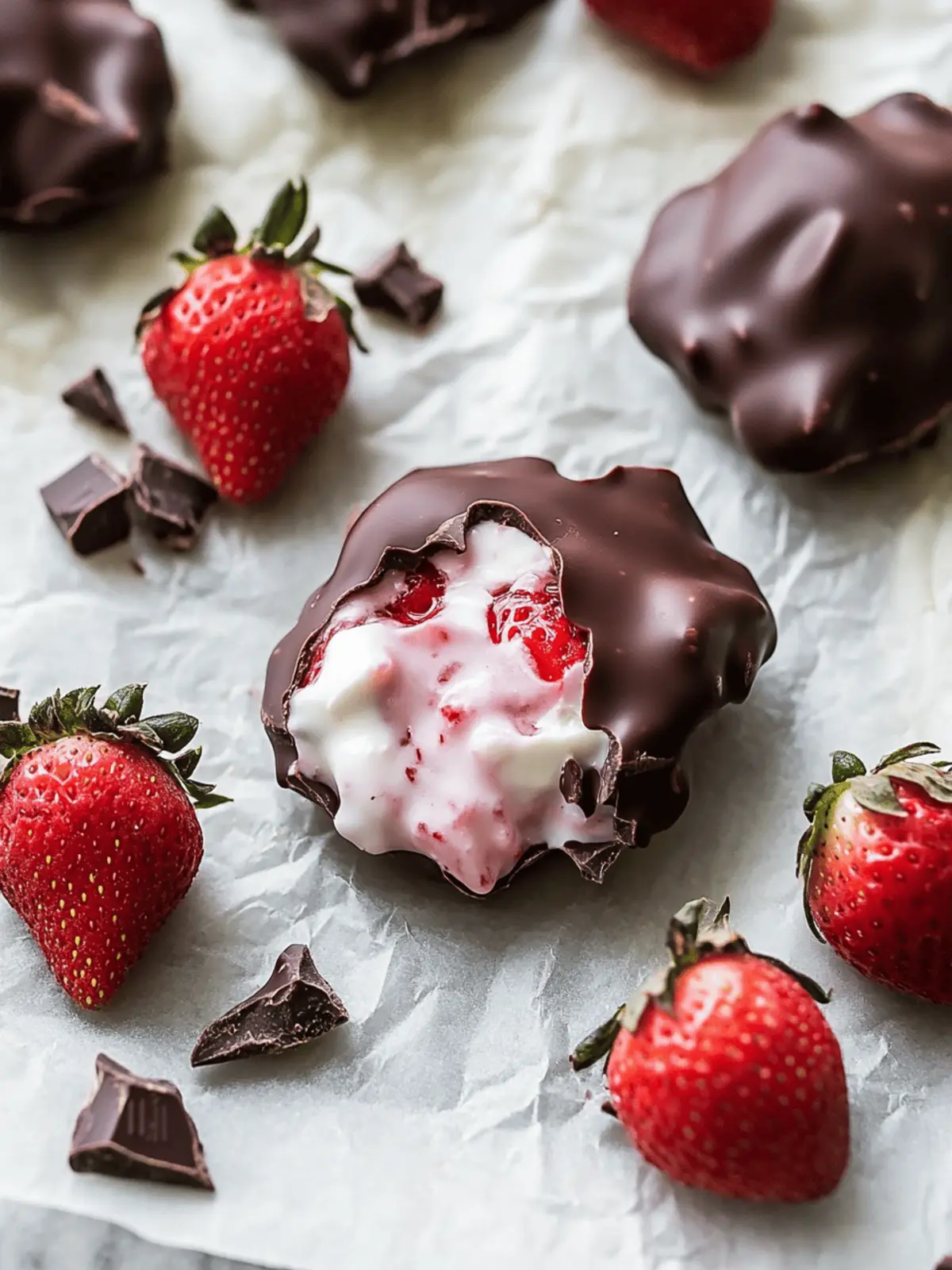 Chocolate-Covered Strawberry Yogurt Clusters