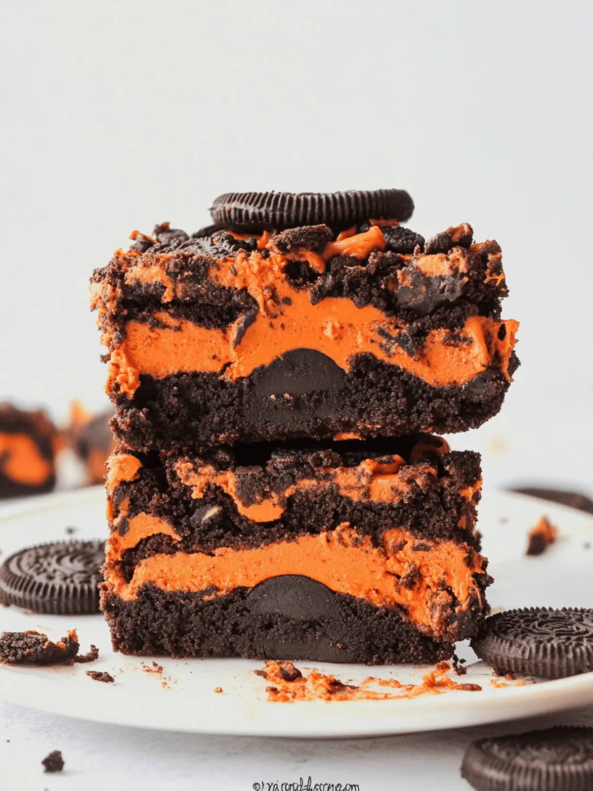 Oreo Layered Halloween Brownies