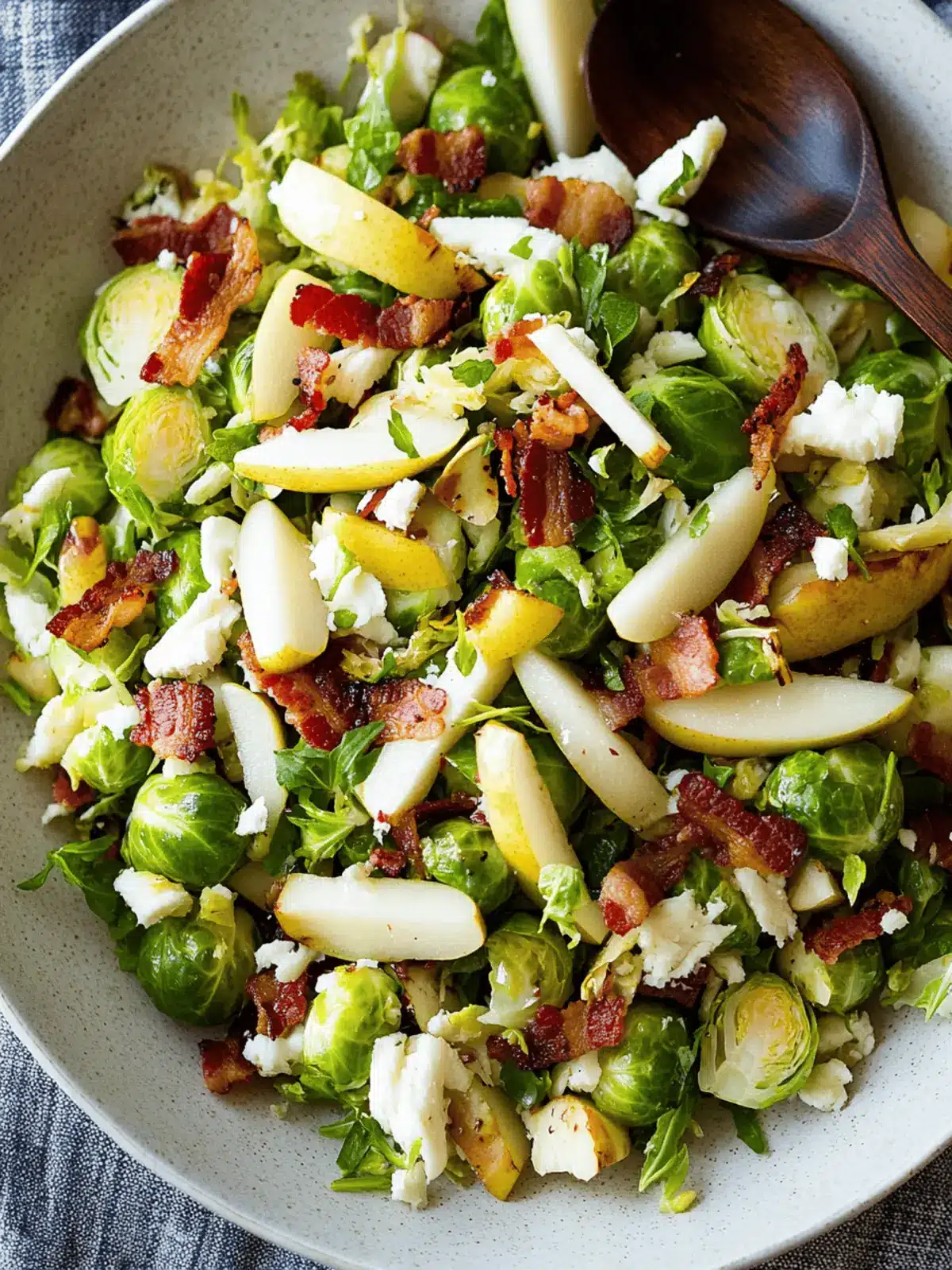 Pear Bacon and Brussels Sprout Salad