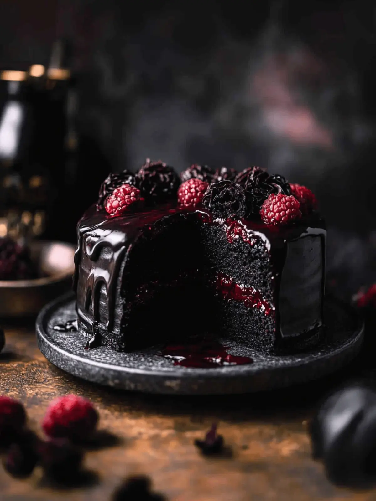 Spooky Black Velvet Halloween Cake