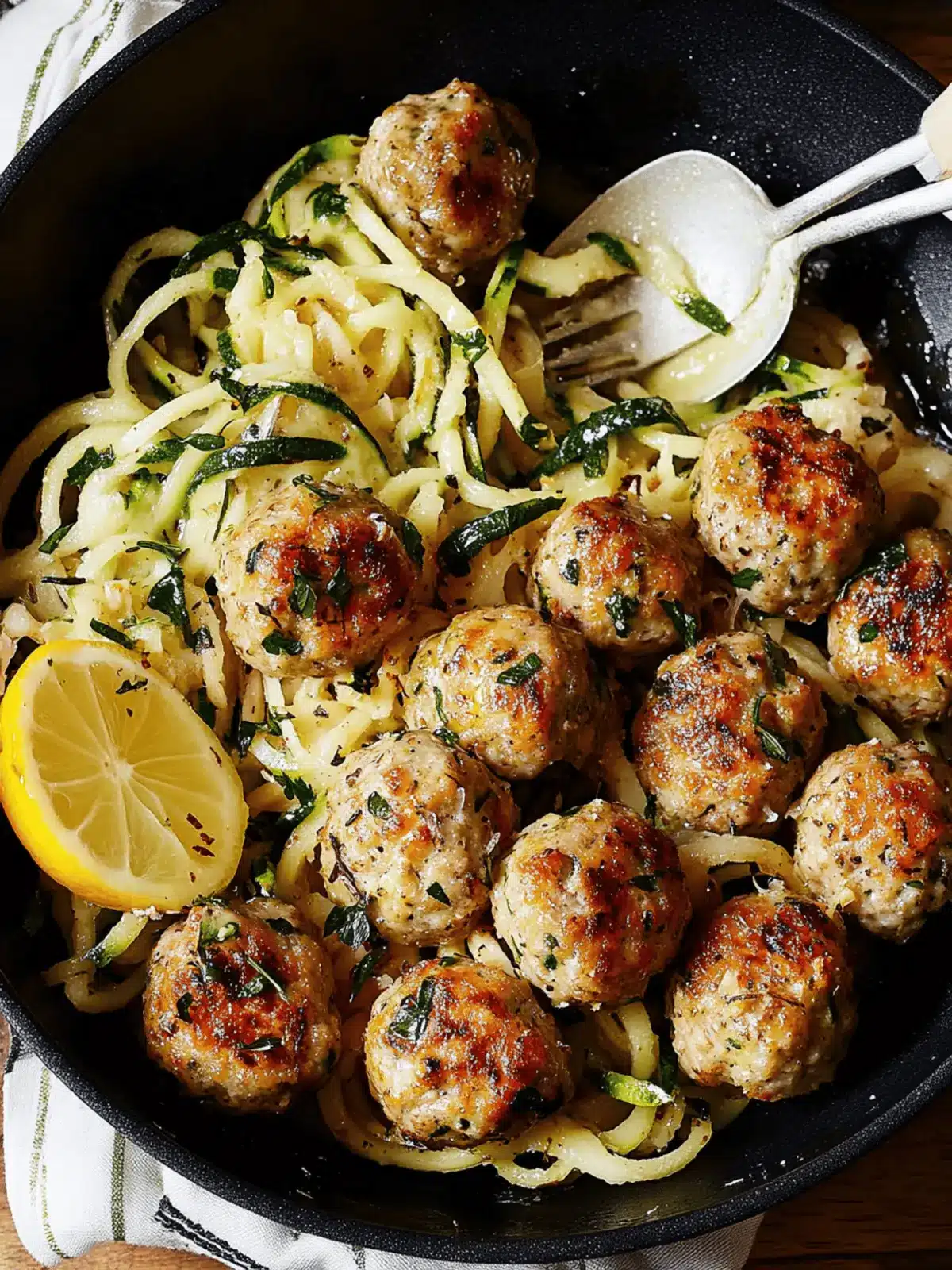 Garlic Butter Meatballs & Zoodles