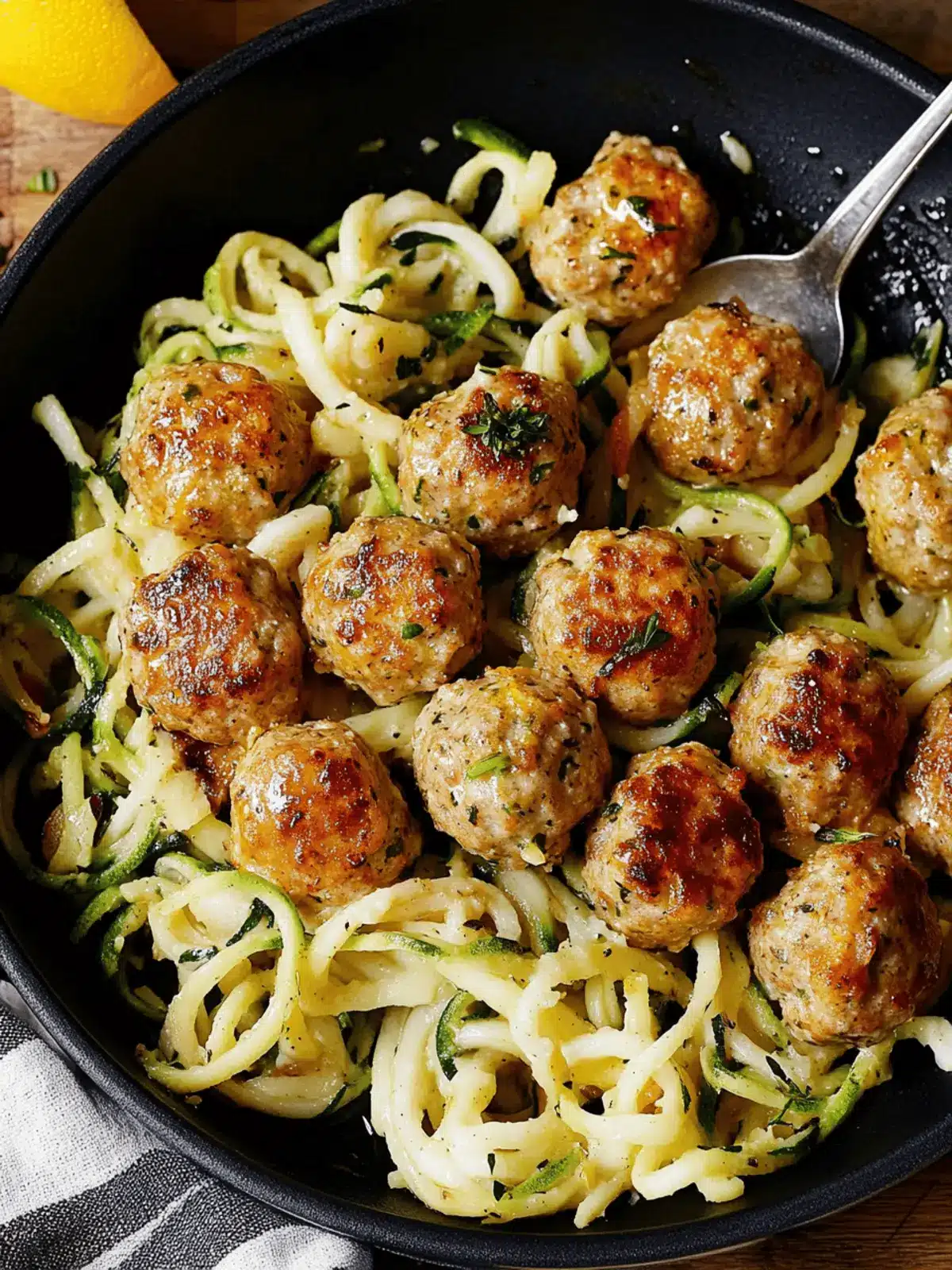Garlic Butter Meatballs & Zoodles