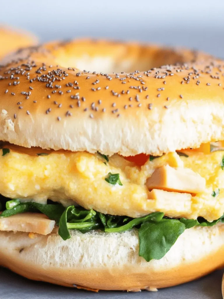 Healthy Breakfast Bagel Sandwich (Perfect for Meal Prep!)
