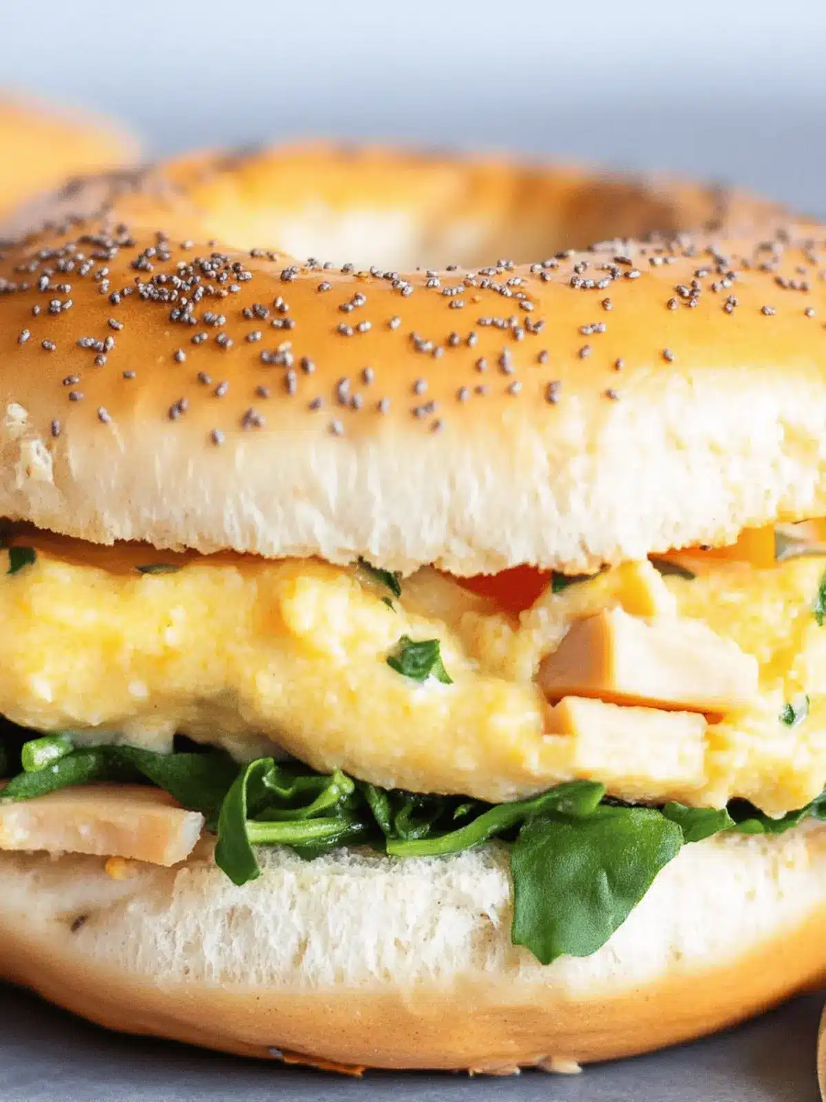 Healthy Breakfast Bagel Sandwich (Perfect for Meal Prep!)