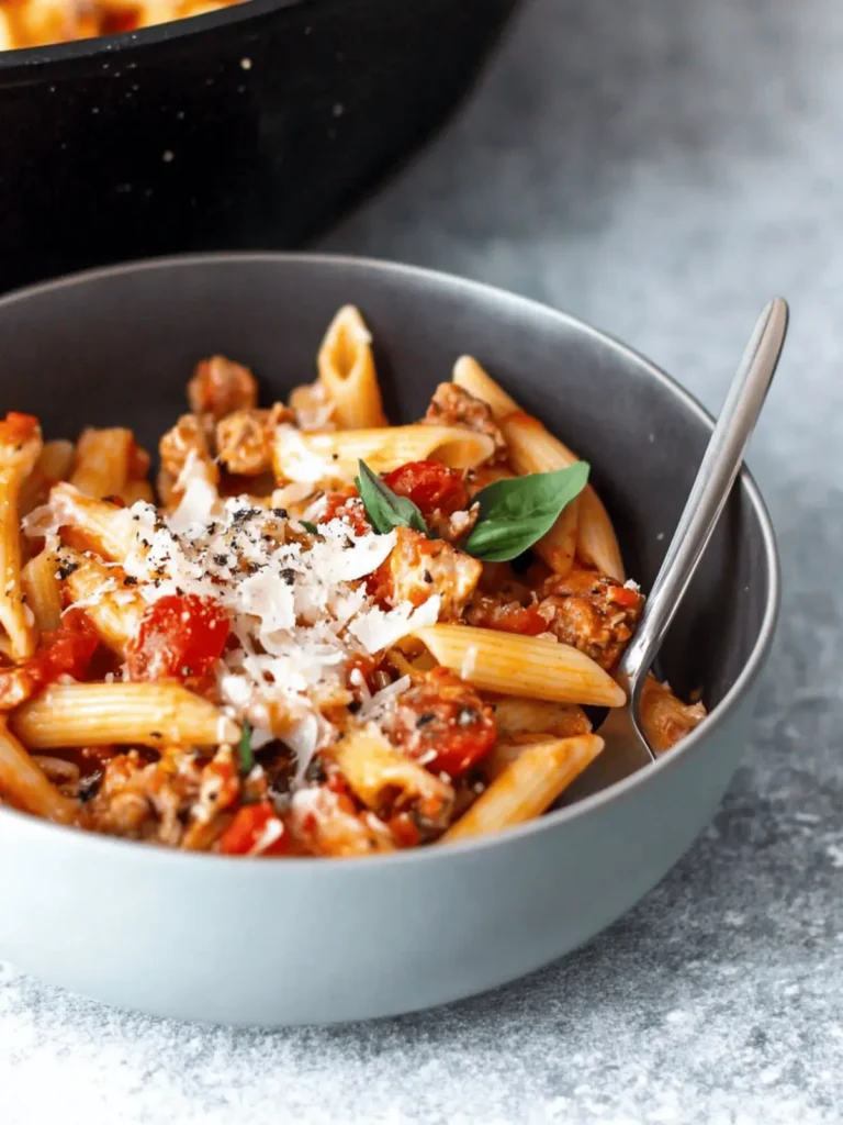 Caprese Penne Pasta with Chicken Sausage