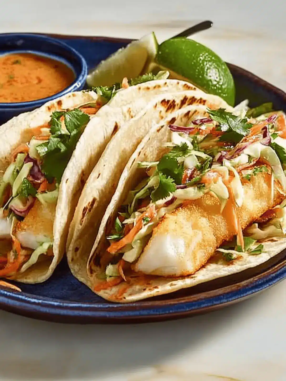 Fish Tacos with Cabbage Slaw