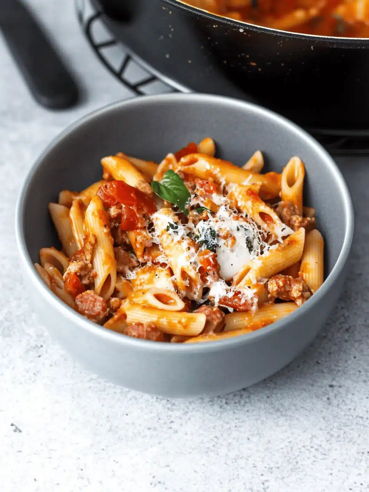 Caprese Penne Pasta with Chicken Sausage