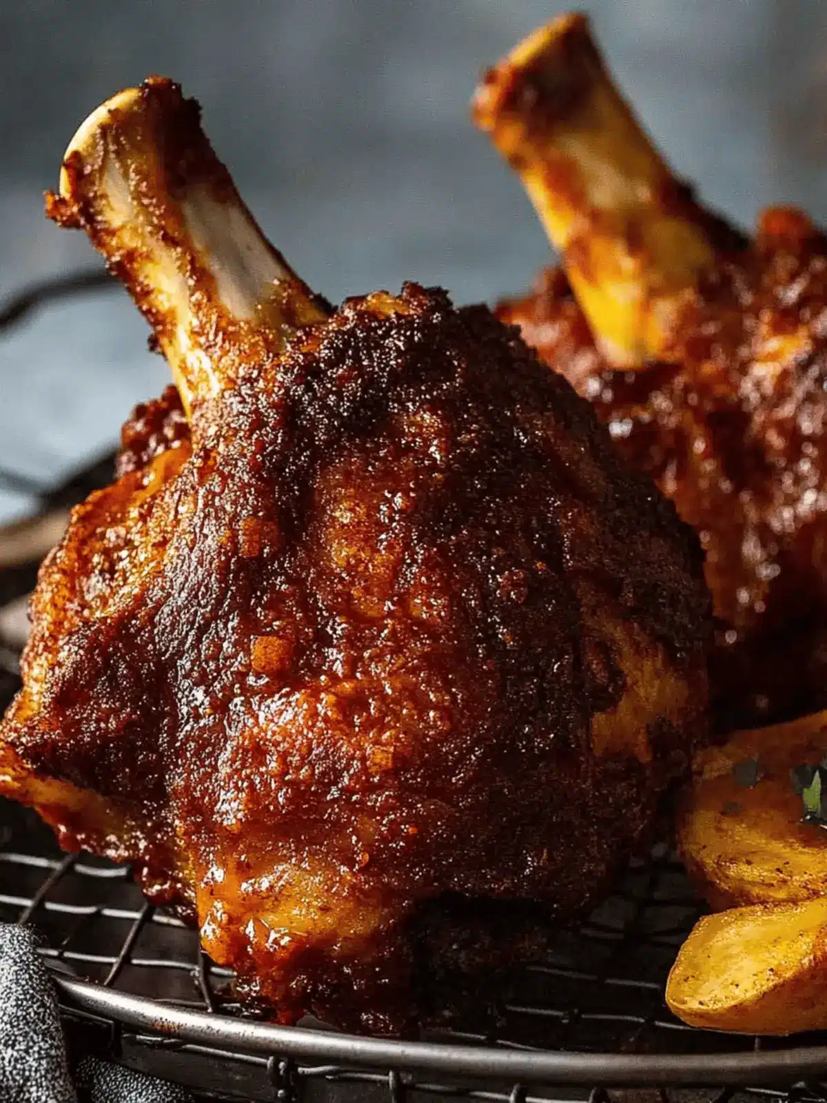 Crispy German Pork Knuckle (Schweinshaxe) with Beer Gravy