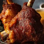Crispy German Pork Knuckle (Schweinshaxe) with Beer Gravy