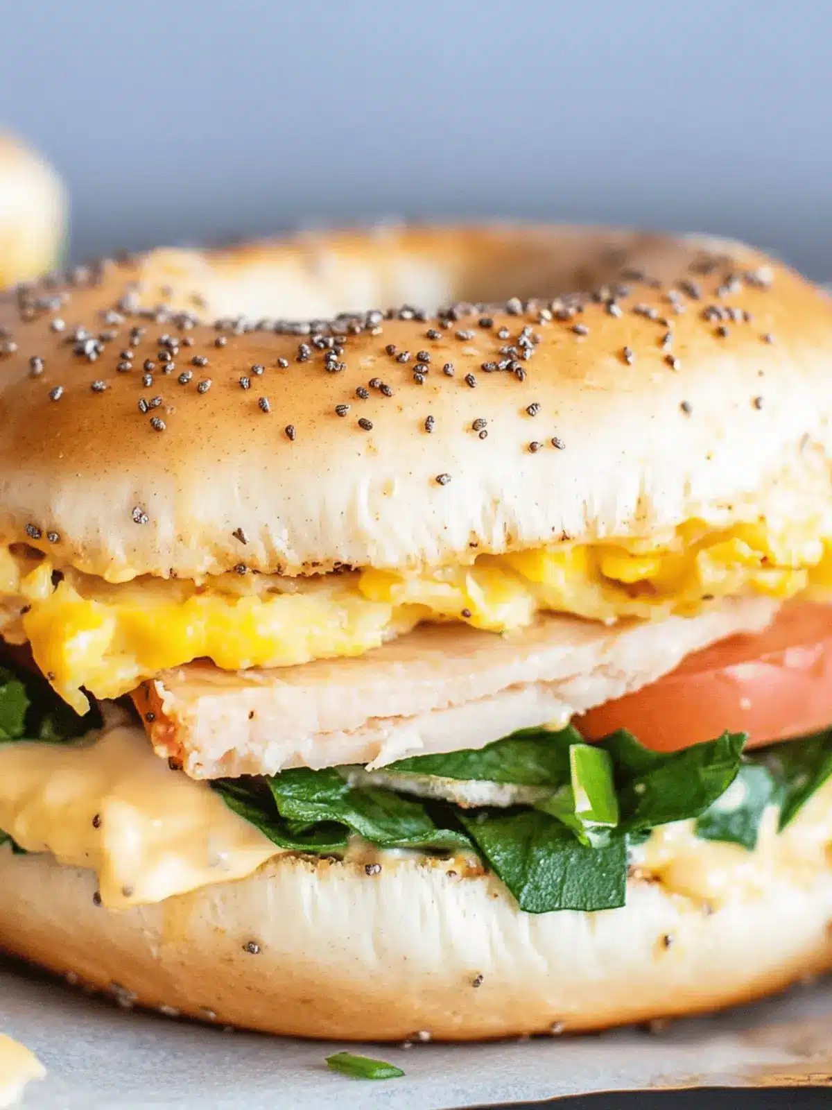 Healthy Breakfast Bagel Sandwich (Perfect for Meal Prep!)
